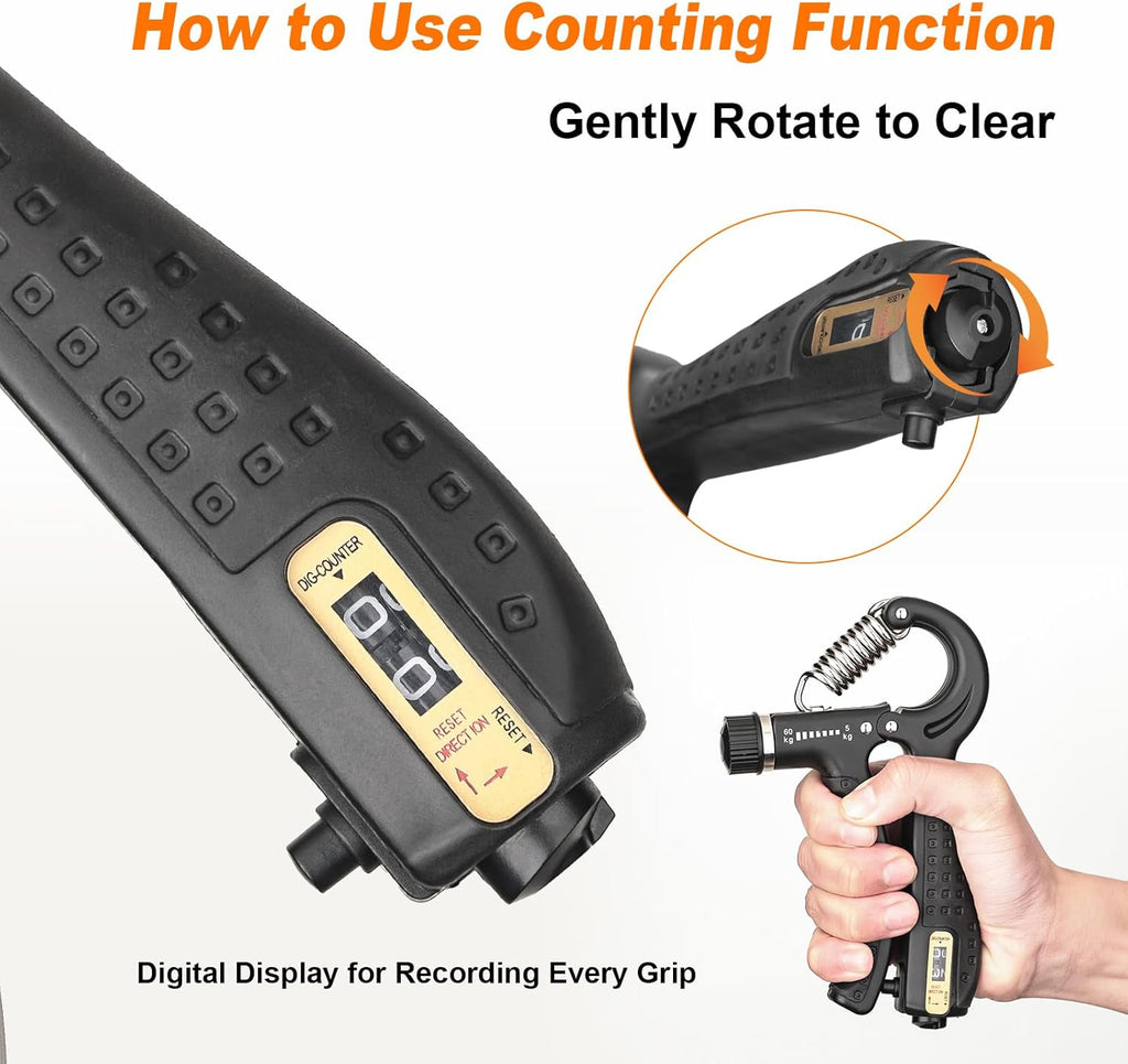 GRIFEMA Hand Grip Strengthener with Counter — Adjustable 5-60kg Forearm Trainer
