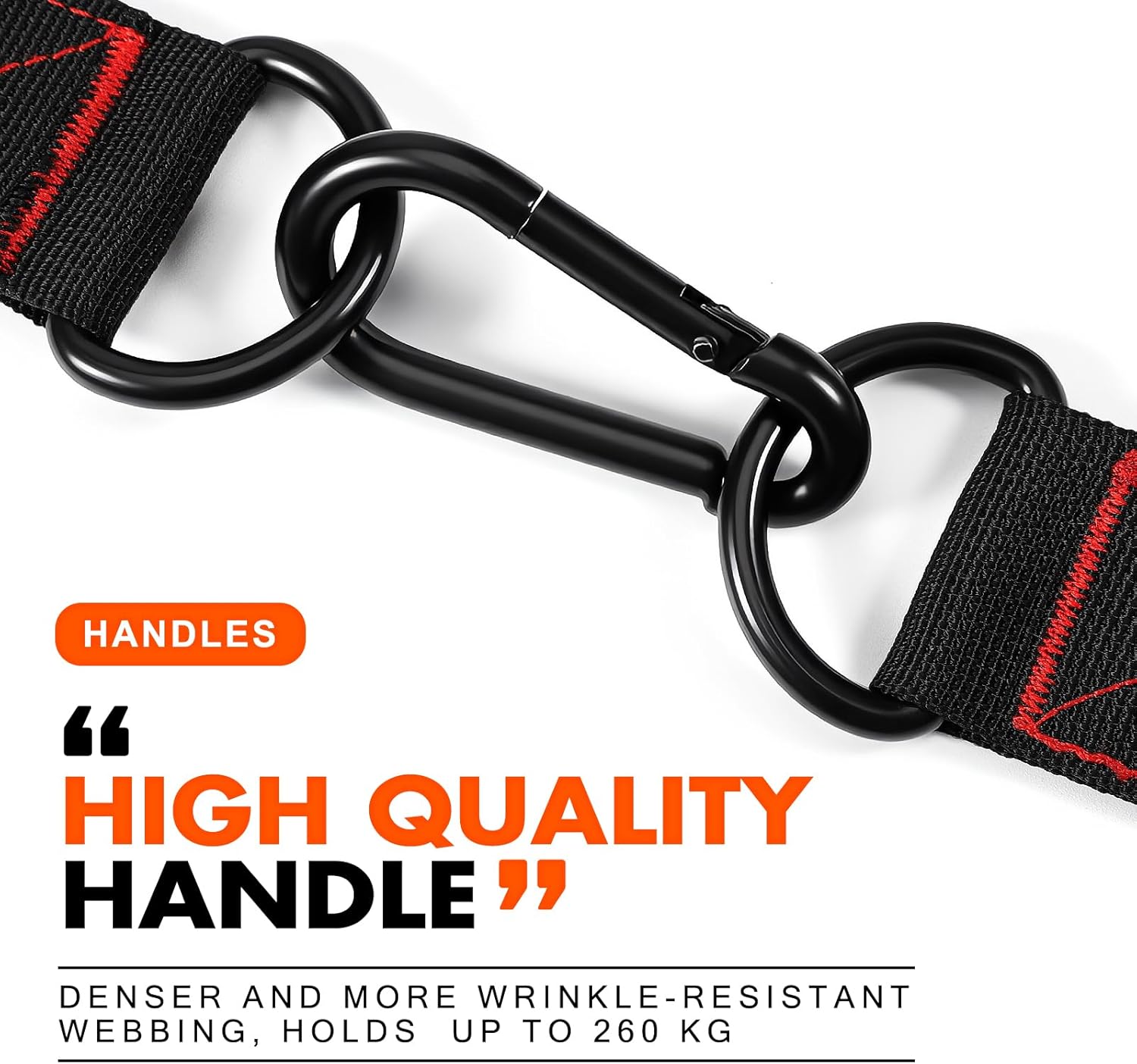 HPYGN Resistance Band Handles — Gym Cable Grips with Carabiner Hooks (Pair)