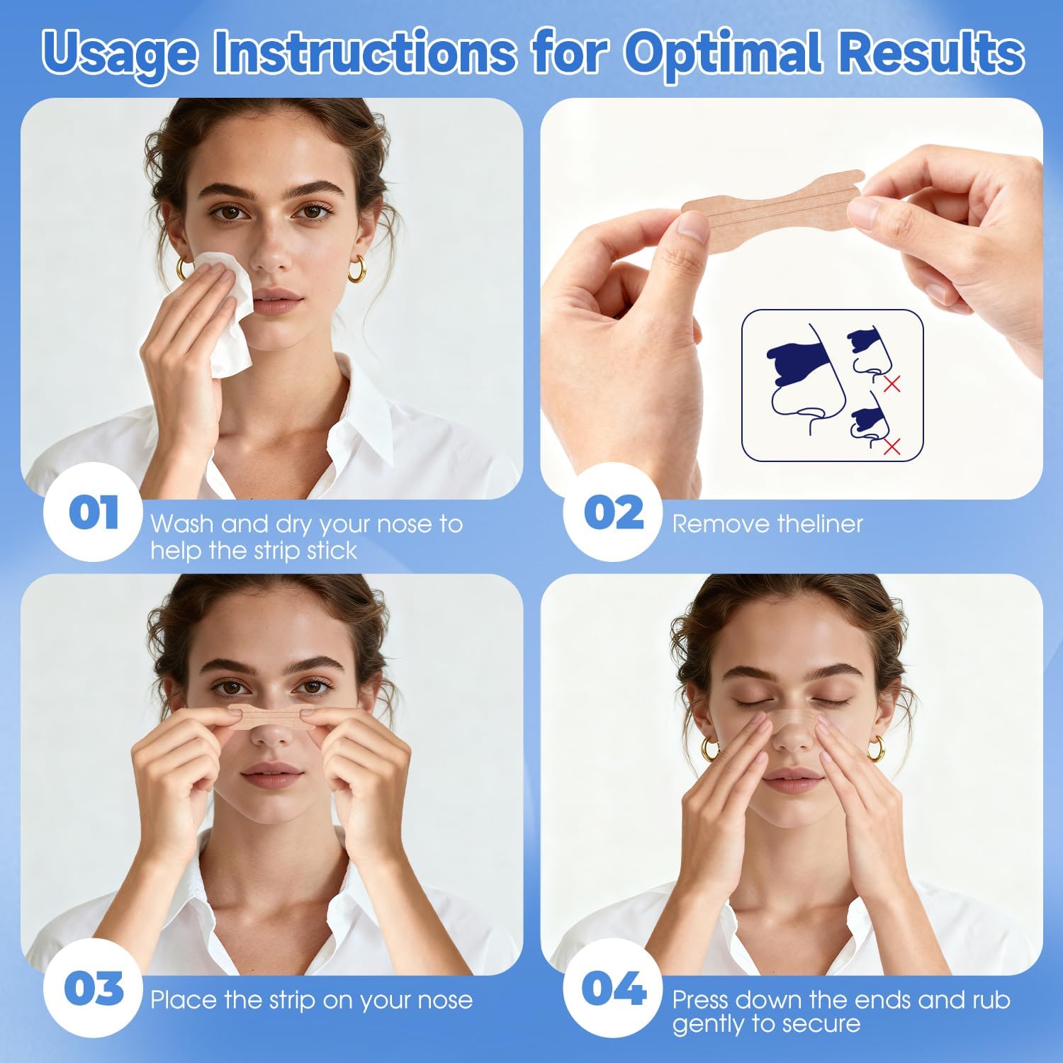 Nasal Strips 80 Pack — Drug-Free Nose Strips for Breathing, Sport & Snoring