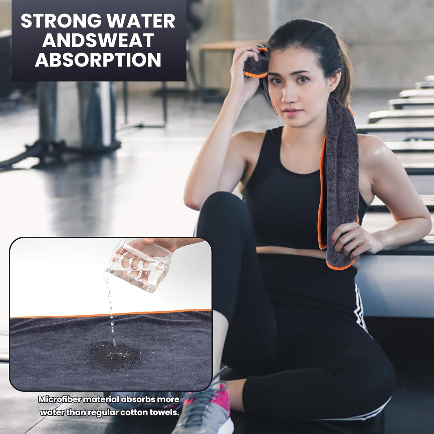 Microfibre Gym Towel 3 Pack — Fast Drying Sports Towel for Gym, Yoga & Travel