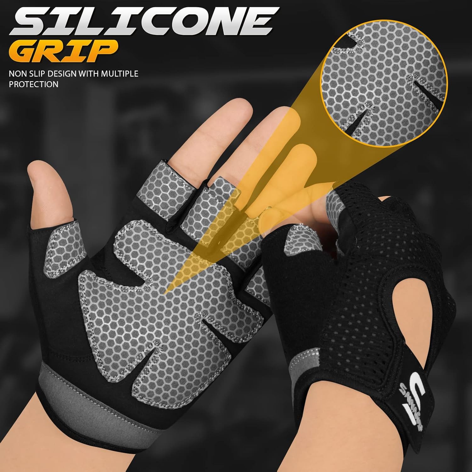 SAWANS Breathable Gym Gloves — Non-Slip Silicone Palm Protection