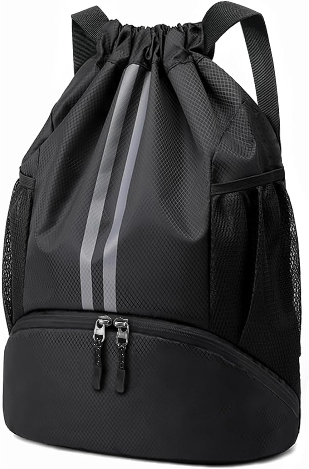 Sioloc Waterproof Drawstring Backpack — Gym & Swim Bag with Shoe Compartment