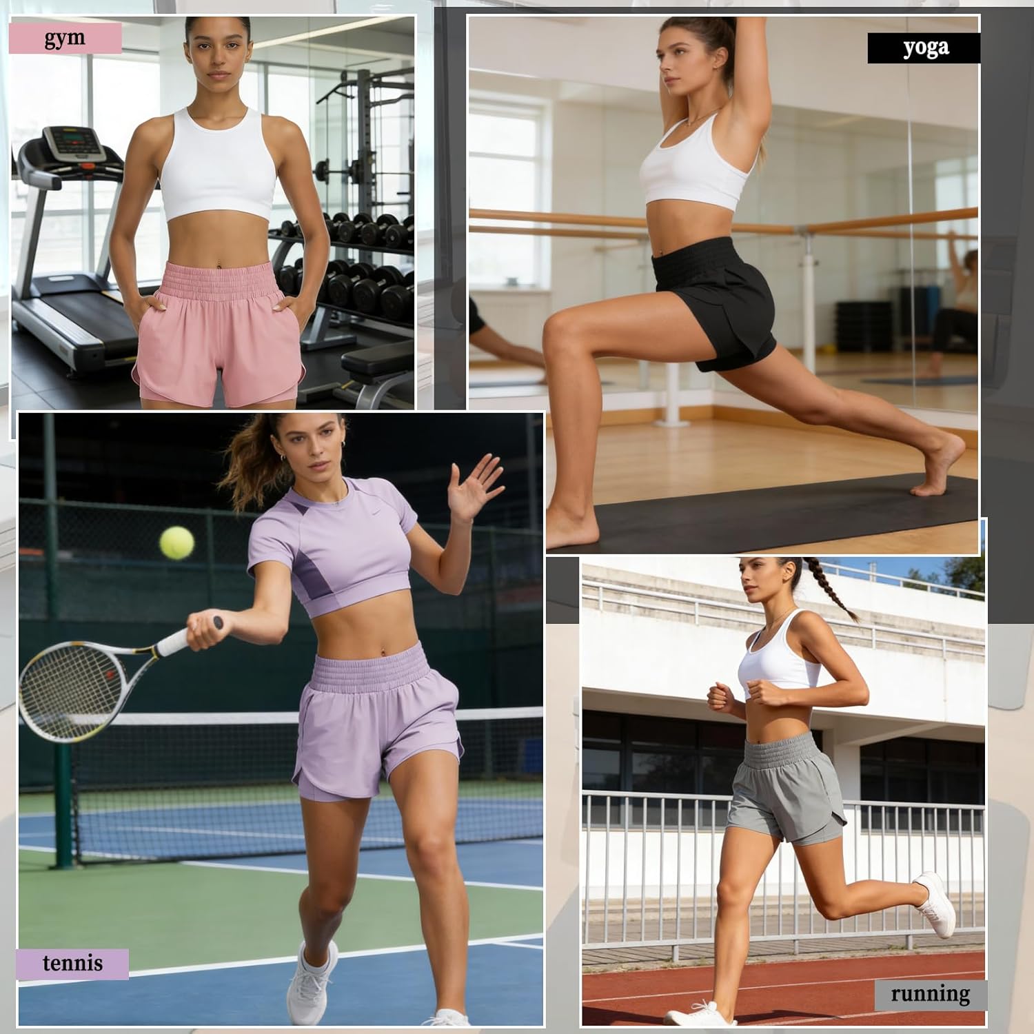 Women's 2-in-1 Running Shorts with Phone Pocket — Lightweight Gym & Yoga Shorts