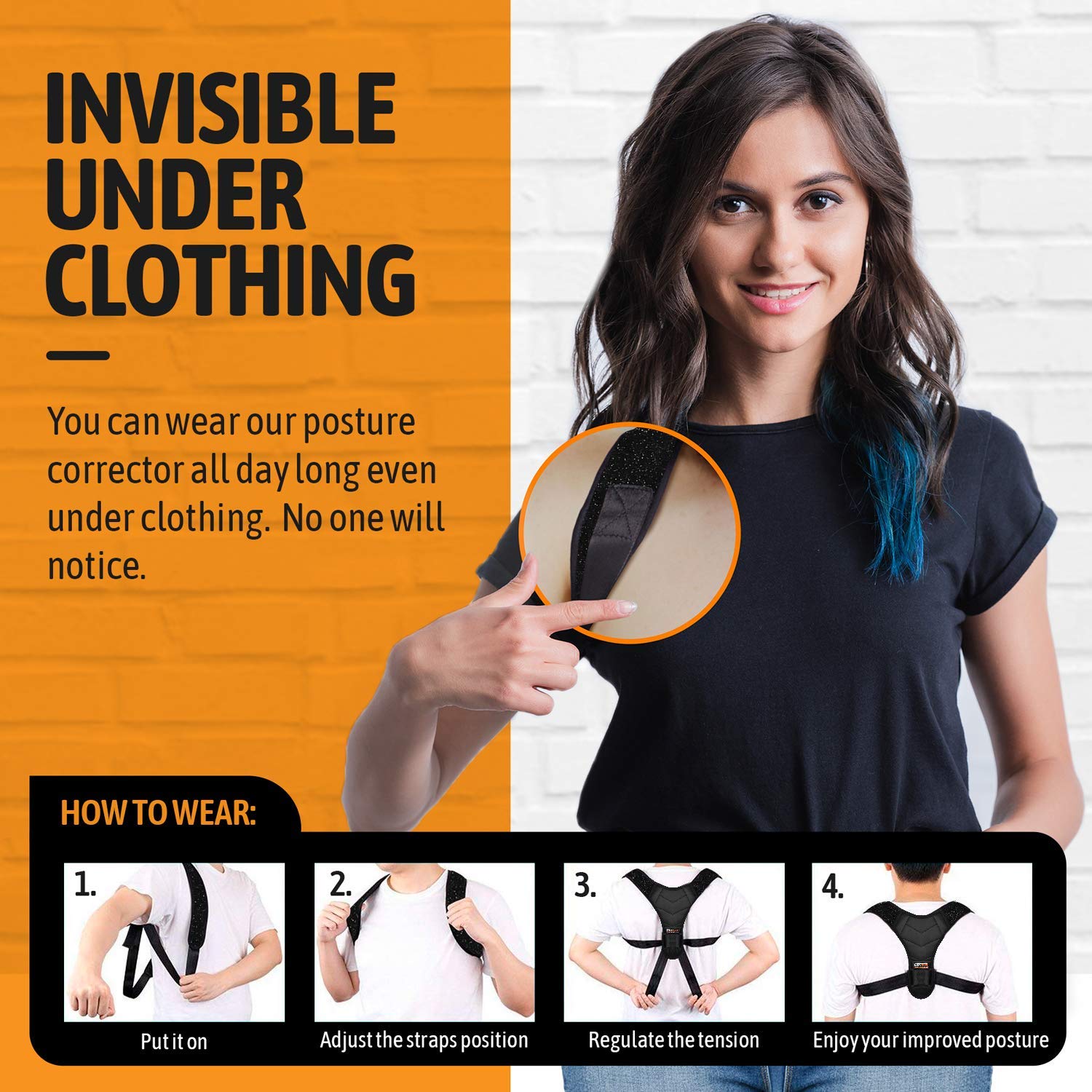 Posture Corrector — Adjustable Clavicle Back Brace for Neck & Shoulder Relief
