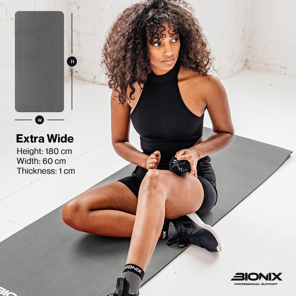 Bionix Travel Yoga Mat — Non-Slip NBR Foam Exercise Mat with Carry Straps