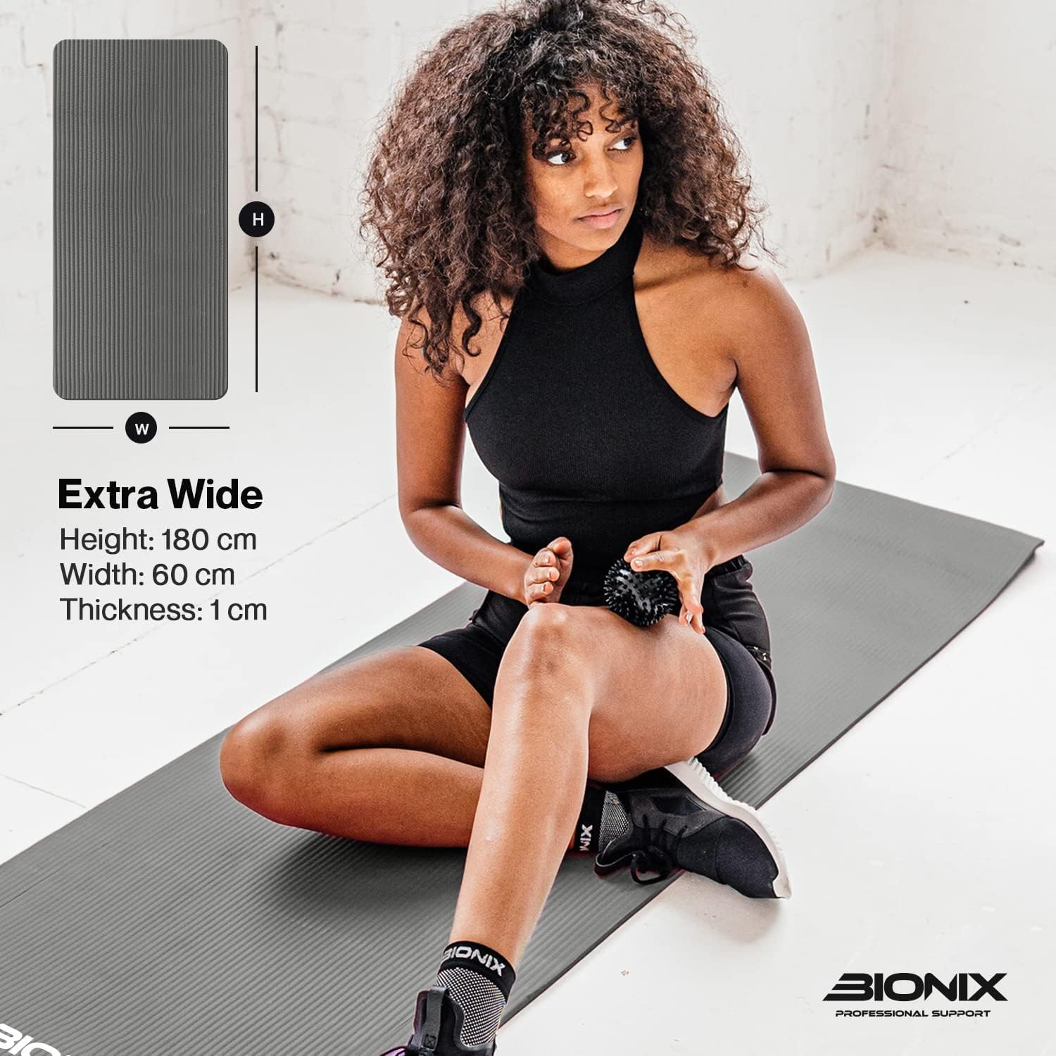 Bionix Travel Yoga Mat — Non-Slip NBR Foam Exercise Mat with Carry Straps