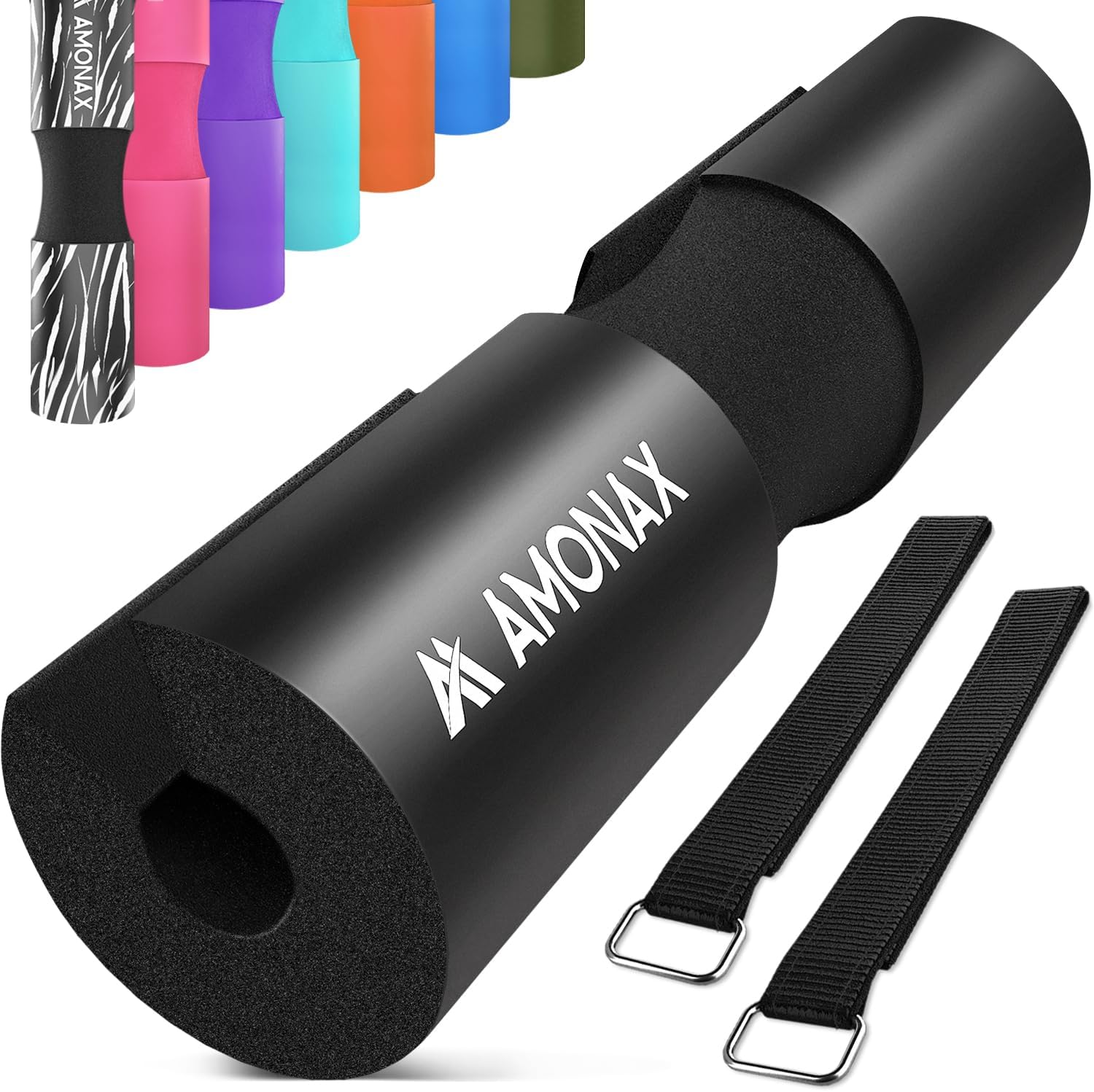 Amonax Barbell Squat Pad — Extra Thick Foam Collar for Hip Thrusts & Squats