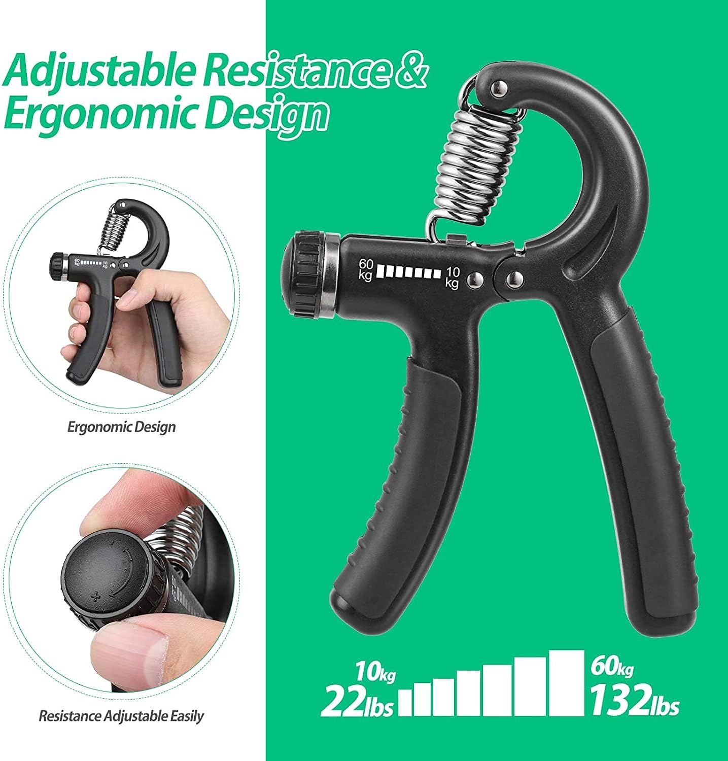 NIYIKOW Hand Grip Strengthener — Adjustable 10-60kg Forearm & Wrist Trainer