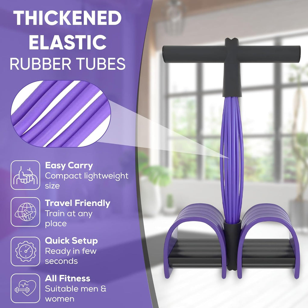 Abdominal Trainer Sit-Up Bands — 6-Tube Full Body Home Workout Expander