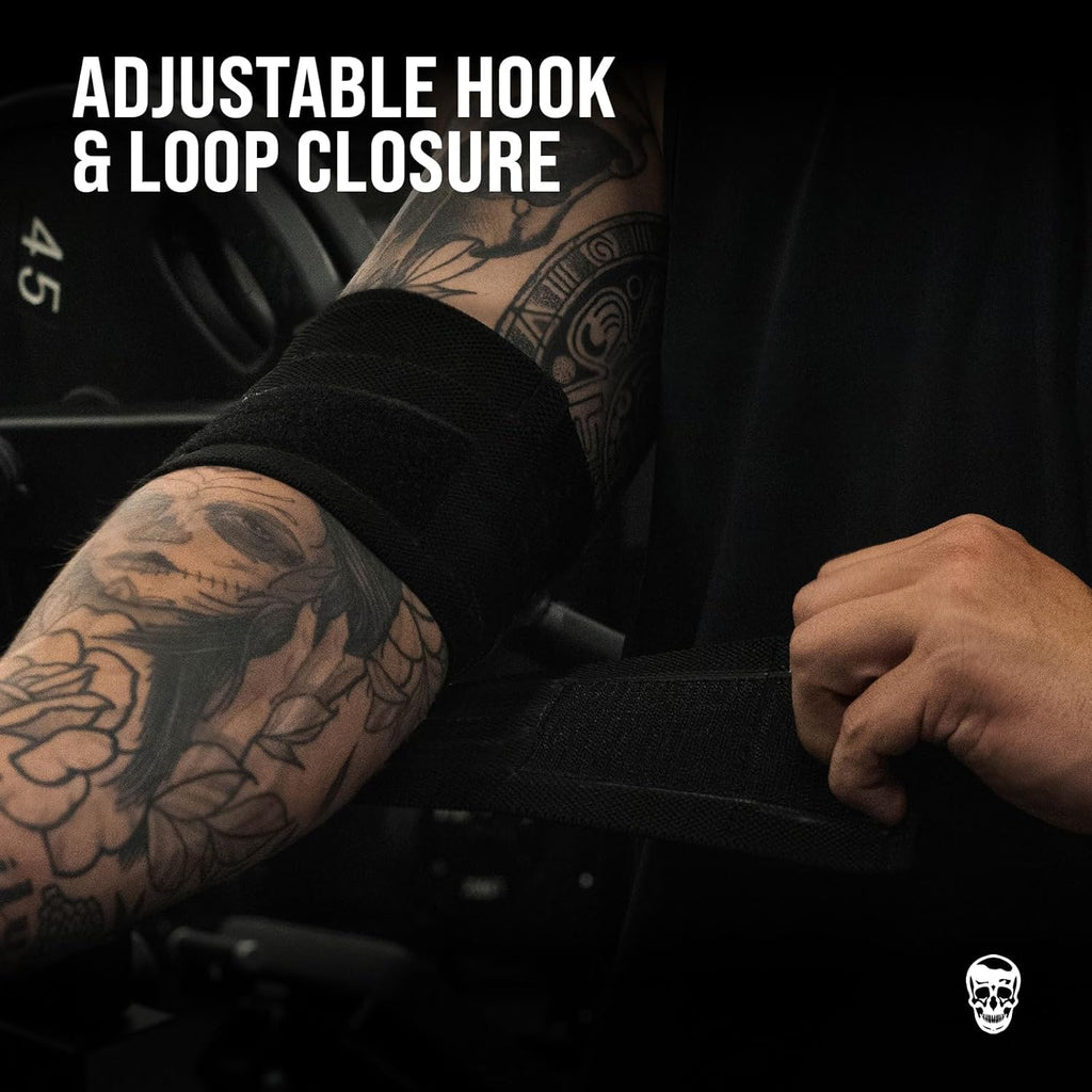 Gymreapers Elbow Wraps (Pair) — 40 inch Compression Support for Bench Press