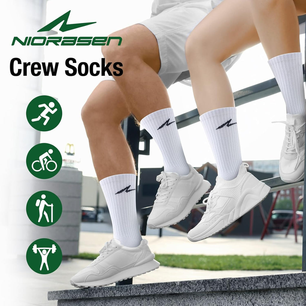 Niorasen Cushioned Sports Socks — Combed Cotton Gym Running Socks for Men & Women
