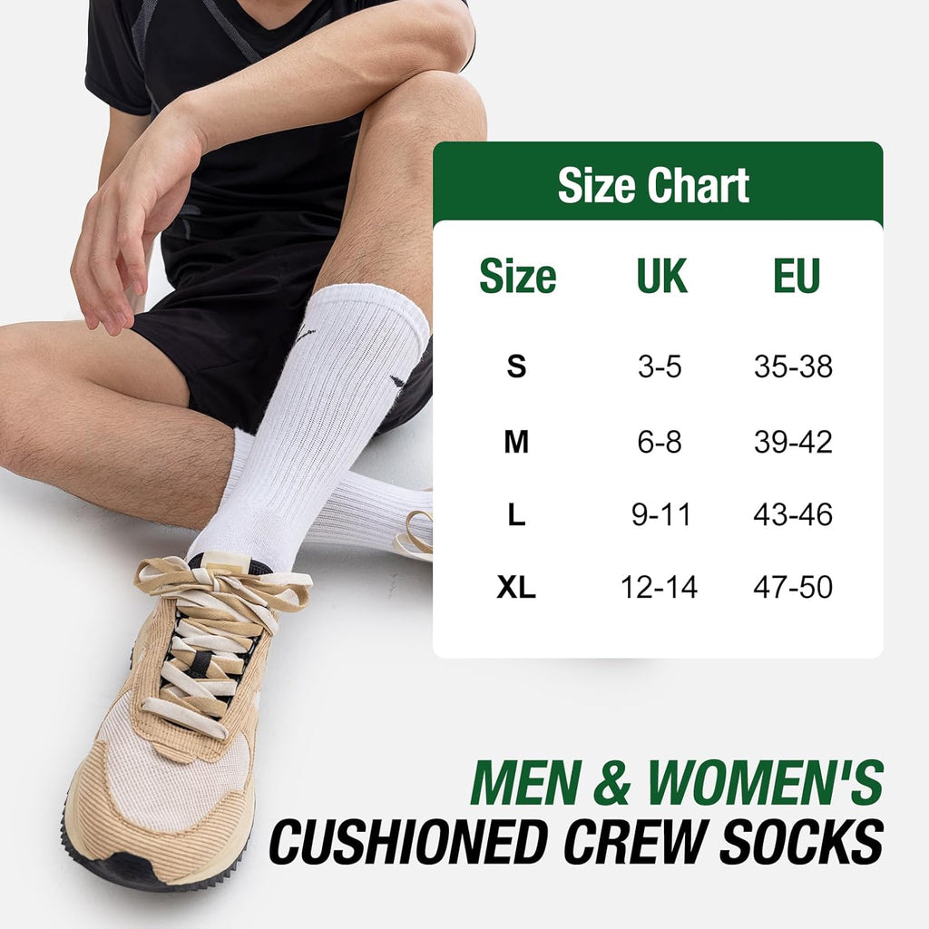Niorasen Cushioned Sports Socks — Combed Cotton Gym Running Socks for Men & Women