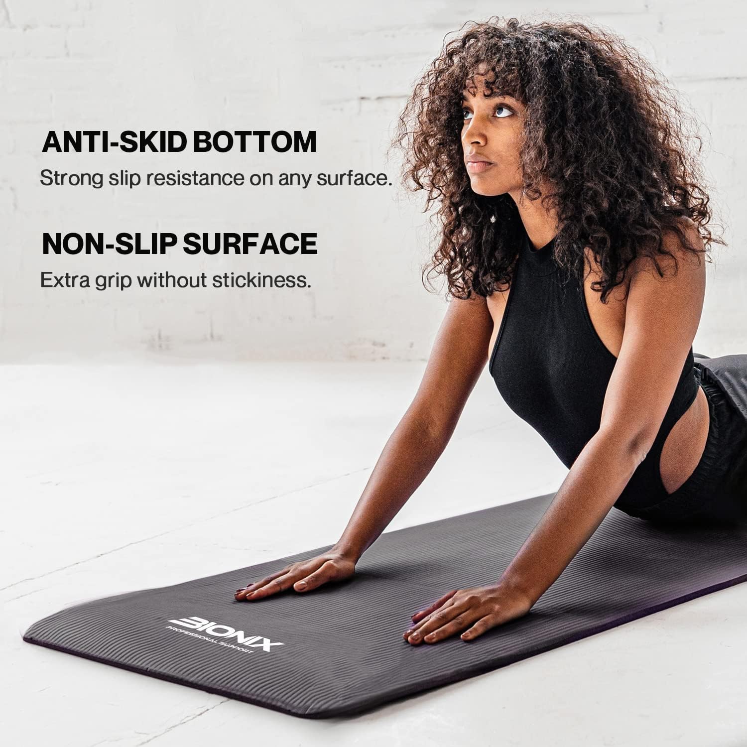 Bionix Travel Yoga Mat — Non-Slip NBR Foam Exercise Mat with Carry Straps