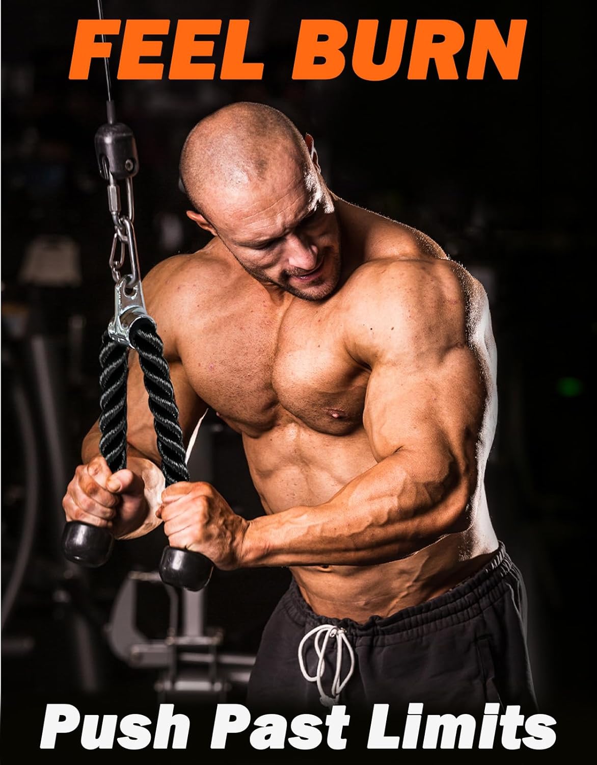 Fitarc Tricep Rope Cable Attachment — 70cm Pulldown Rope for Home Gym