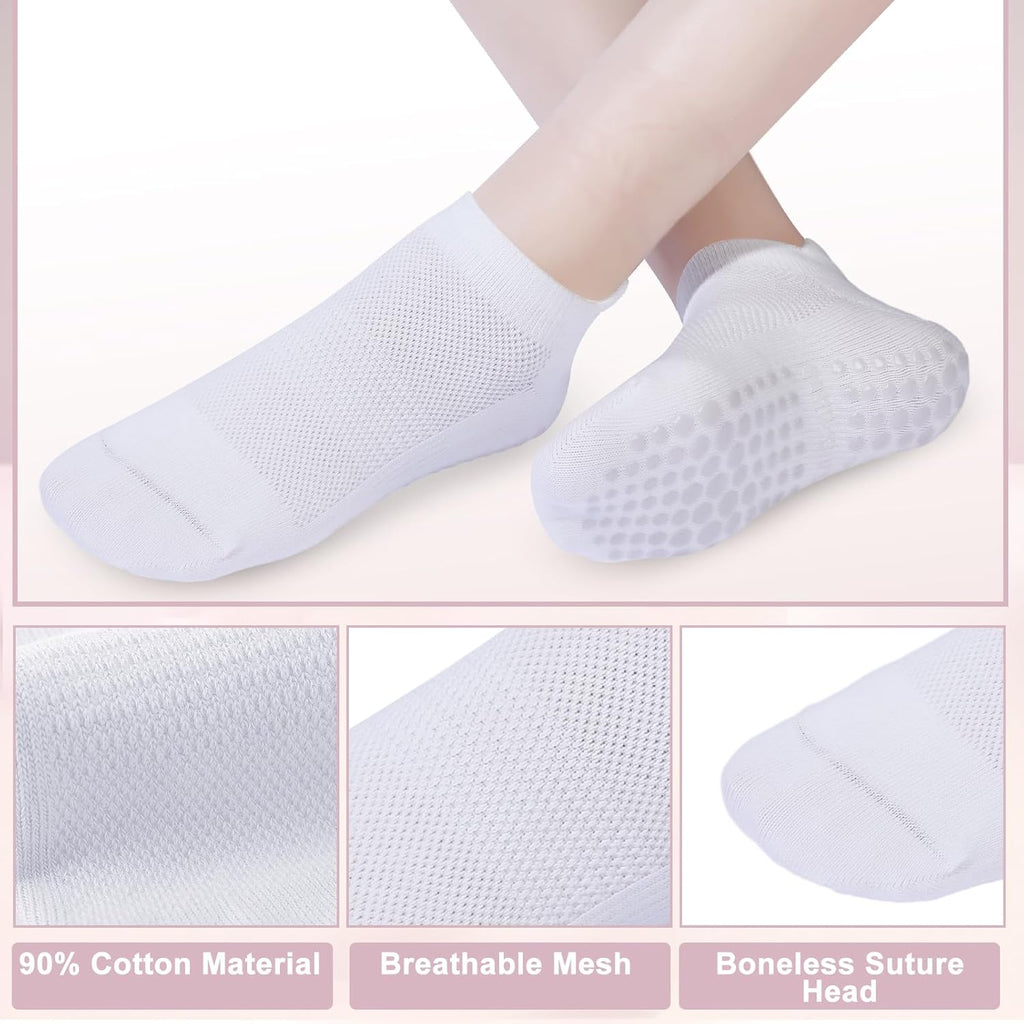 Zuimei Pilates Grip Socks 5 Pairs — Non-Slip Yoga Socks for Women, UK 4-7