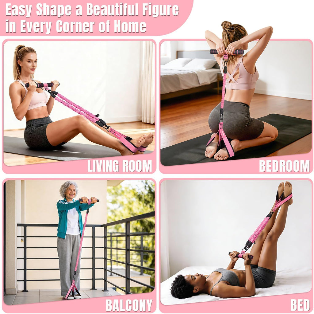 Multifunction Pedal Resistance Band — 3-Tube Ab & Sit-Up Trainer for Women