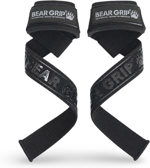 BEAR GRIP Weight Lifting Straps — Premium Neoprene Padded Gym Straps for Deadlifts