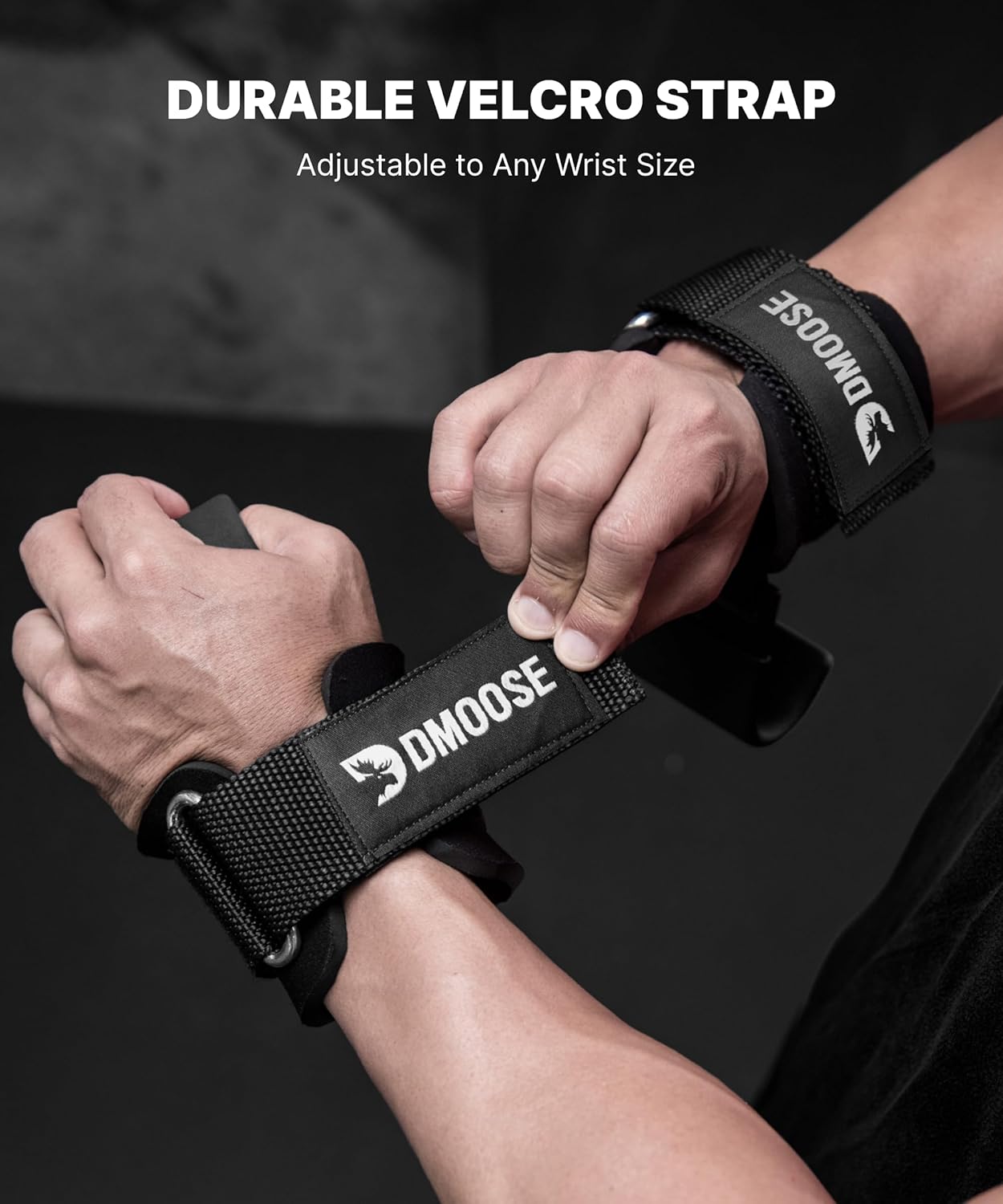 DMoose Weight Lifting Hooks (Pair) — Heavy-Duty Wrist Straps for Deadlifts
