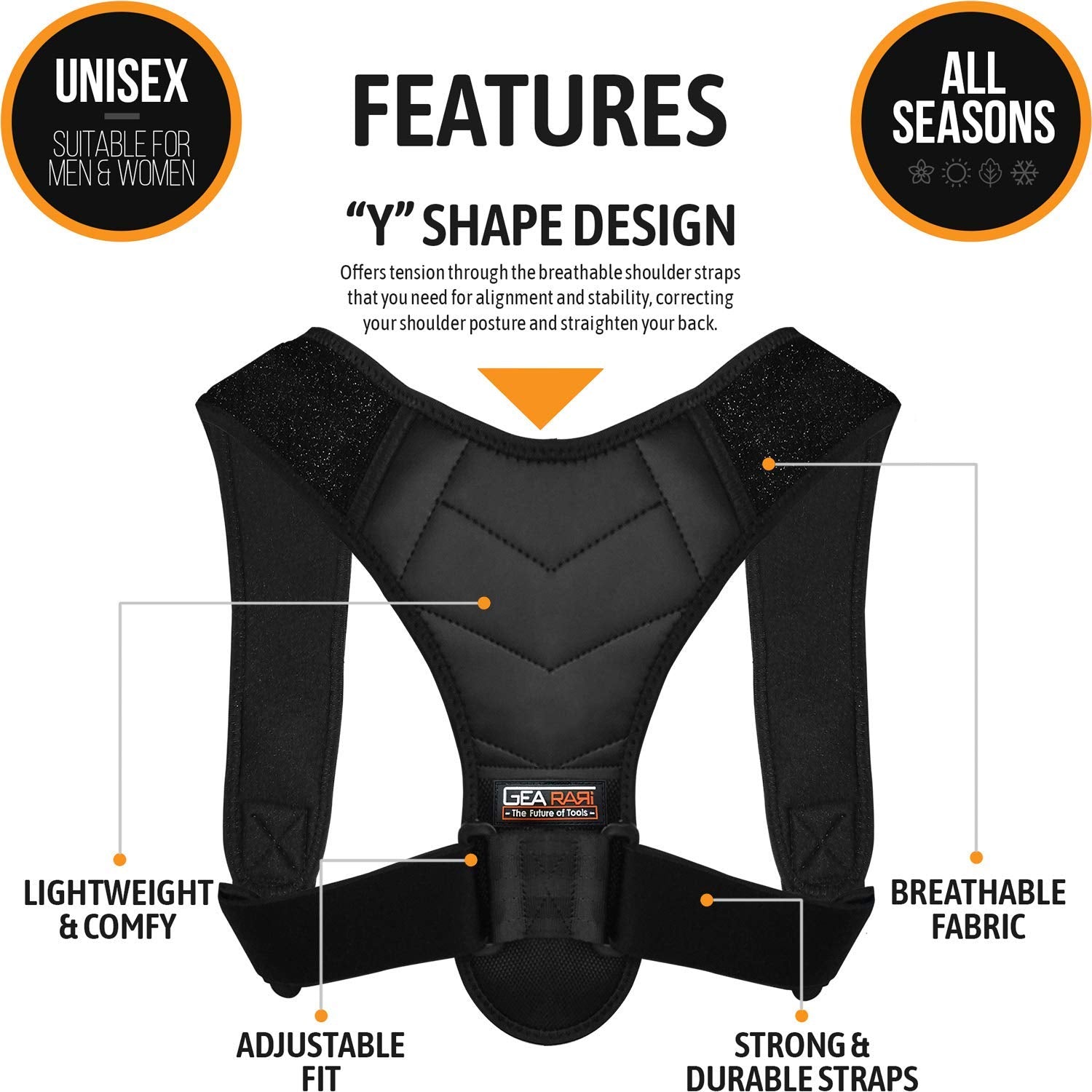 Posture Corrector — Adjustable Clavicle Back Brace for Neck & Shoulder Relief