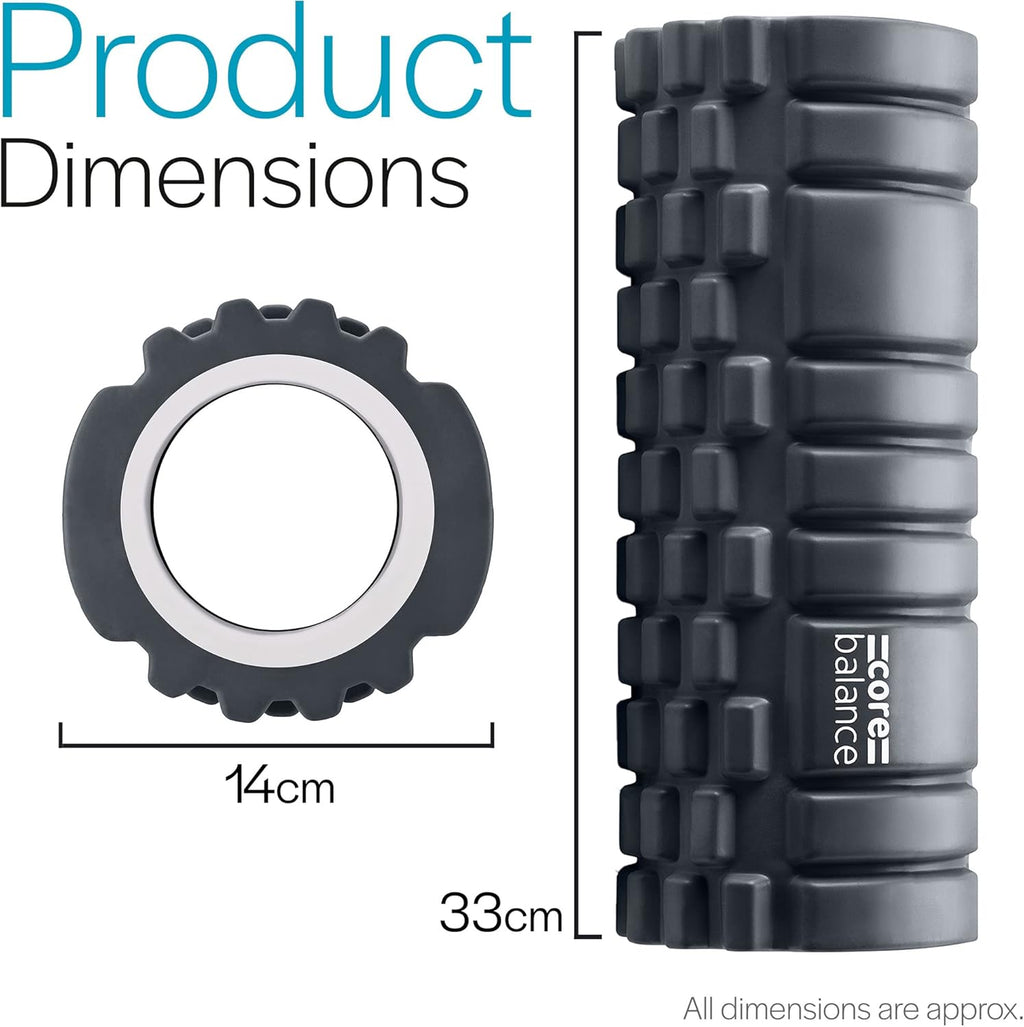 Core Balance Grid Foam Roller — Deep Tissue Massage for Muscle Recovery & Physio