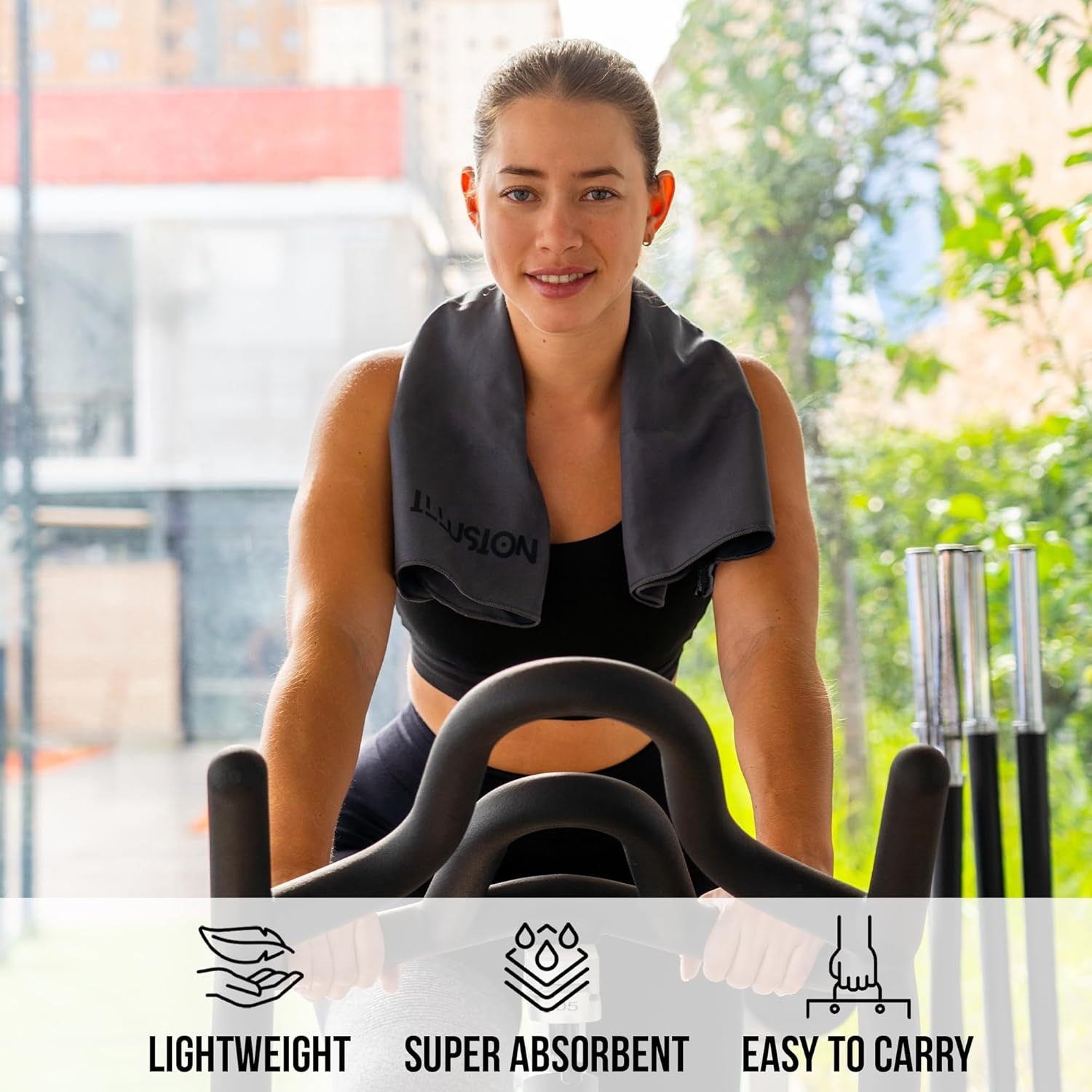 illusion Microfibre Gym Towel — Lightweight Quick-Dry Sports Towel for Gym & Travel