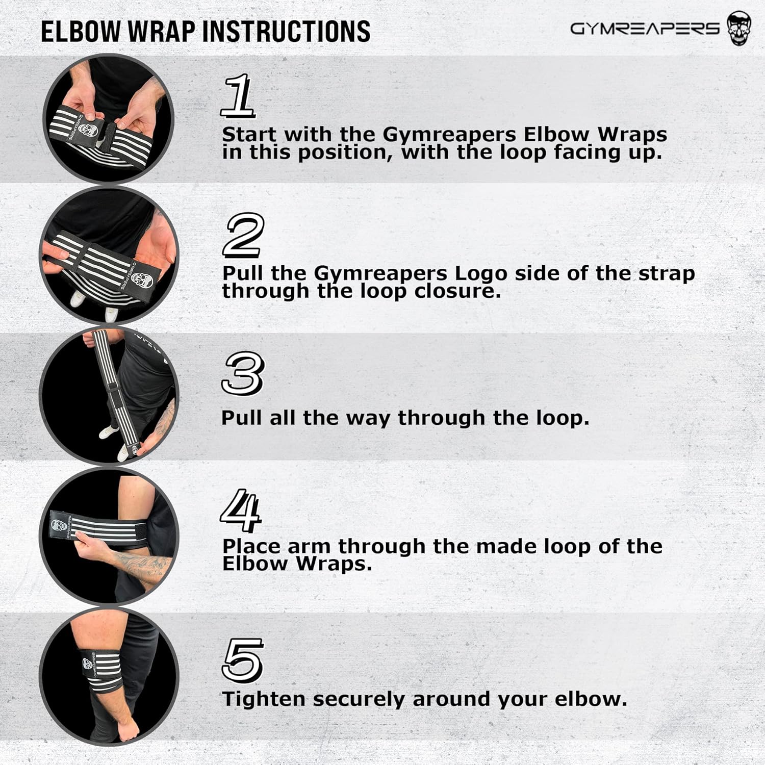 Gymreapers Elbow Wraps (Pair) — 40 inch Compression Support for Bench Press