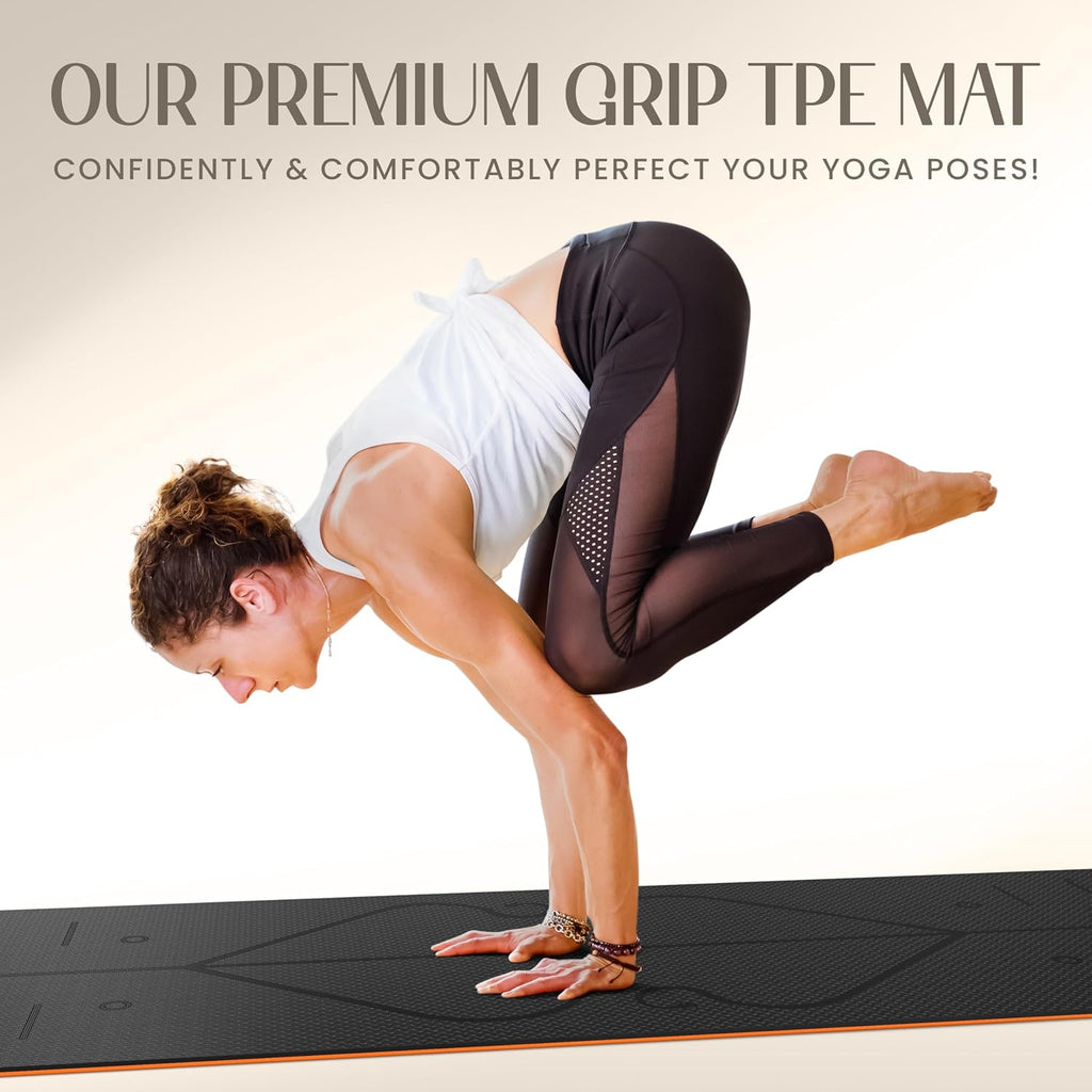 Yogii Yoga Mat — Non-Slip 6mm TPE Mat with Alignment Guides for Home & Gym