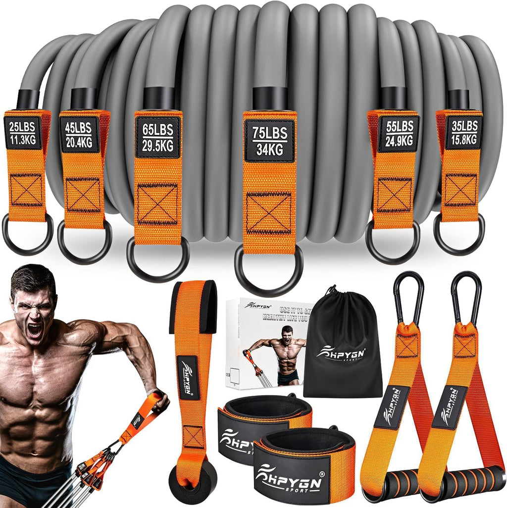 HPYGN Heavy Resistance Bands Set — 300/420LBS Home Gym Workout Bands with Handles