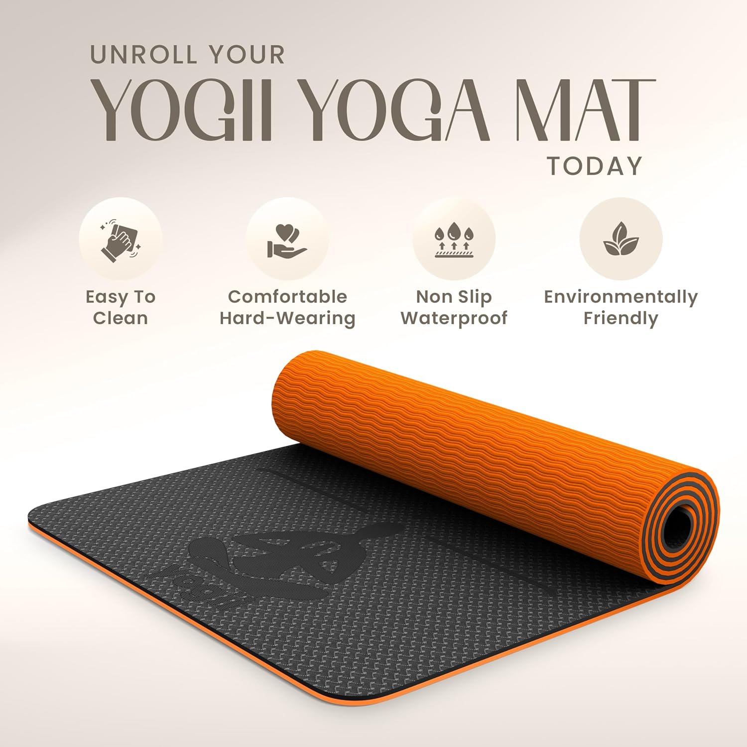 Yogii Yoga Mat — Non-Slip 6mm TPE Mat with Alignment Guides for Home & Gym