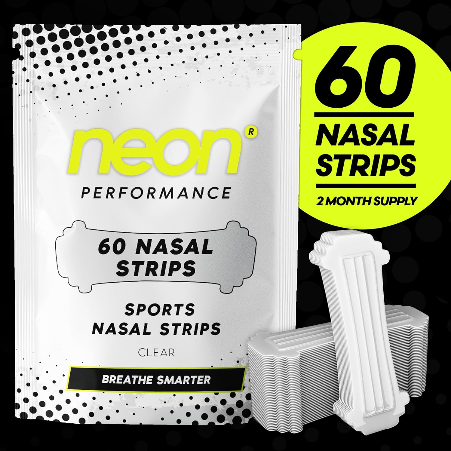 Nasal Strips 60 Pack — Clear Breathing Strips for Sport, Snoring & Sleep