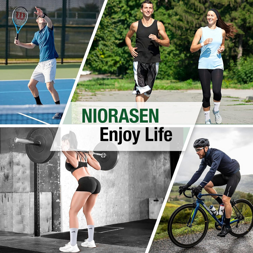 Niorasen Cushioned Sports Socks — Combed Cotton Gym Running Socks for Men & Women