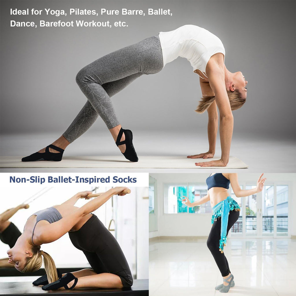 Ozaiic Yoga Socks for Women — Non-Slip Five-Toe Grip Socks for Pilates & Barre