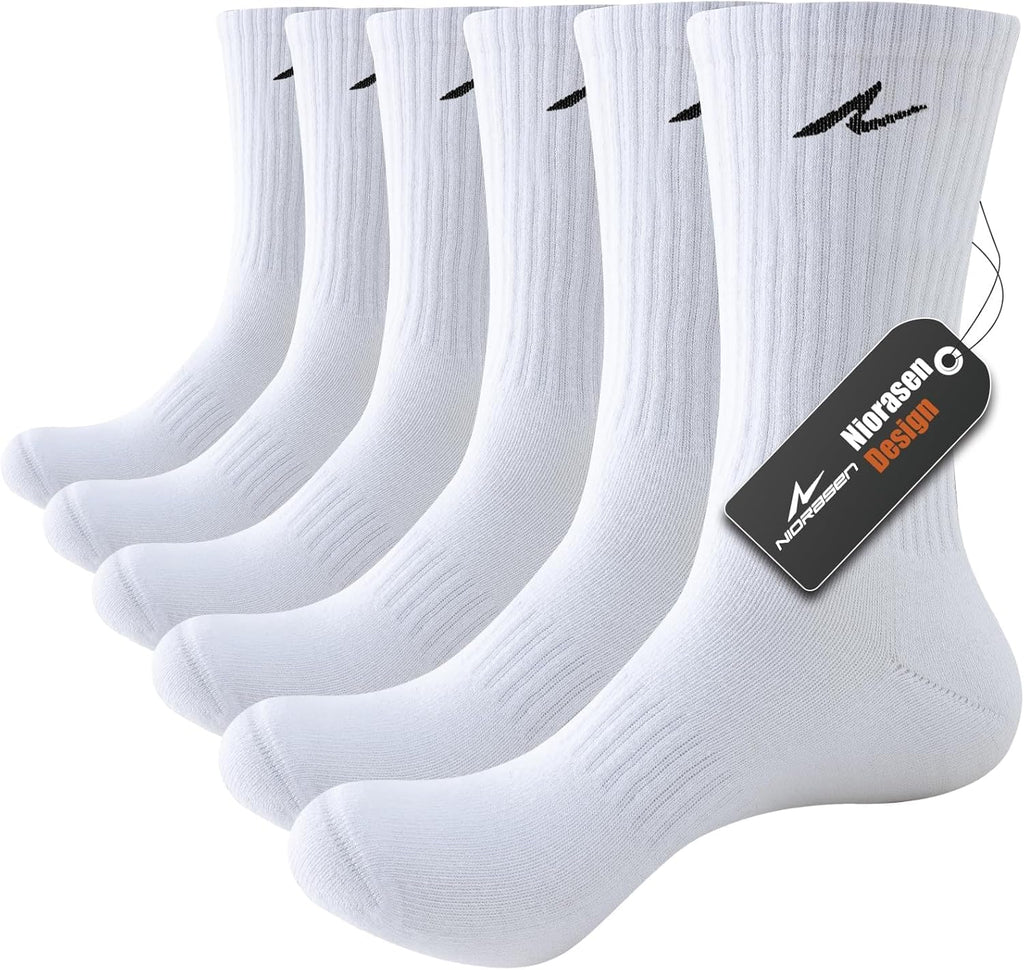 Niorasen Cushioned Sports Socks — Combed Cotton Gym Running Socks for Men & Women