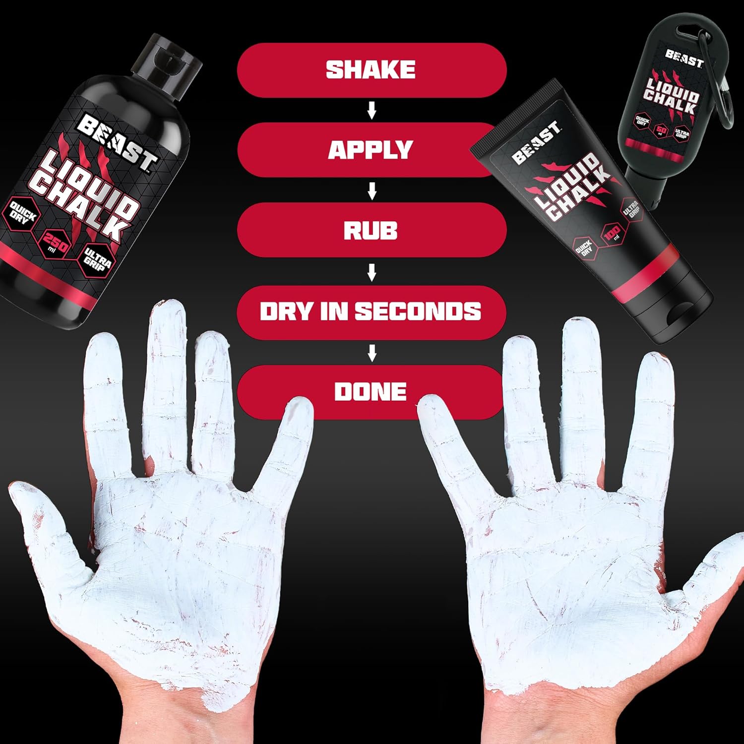 Alpha Designs Beast Liquid Chalk 250ml — Grip Chalk for Lifting & Climbing