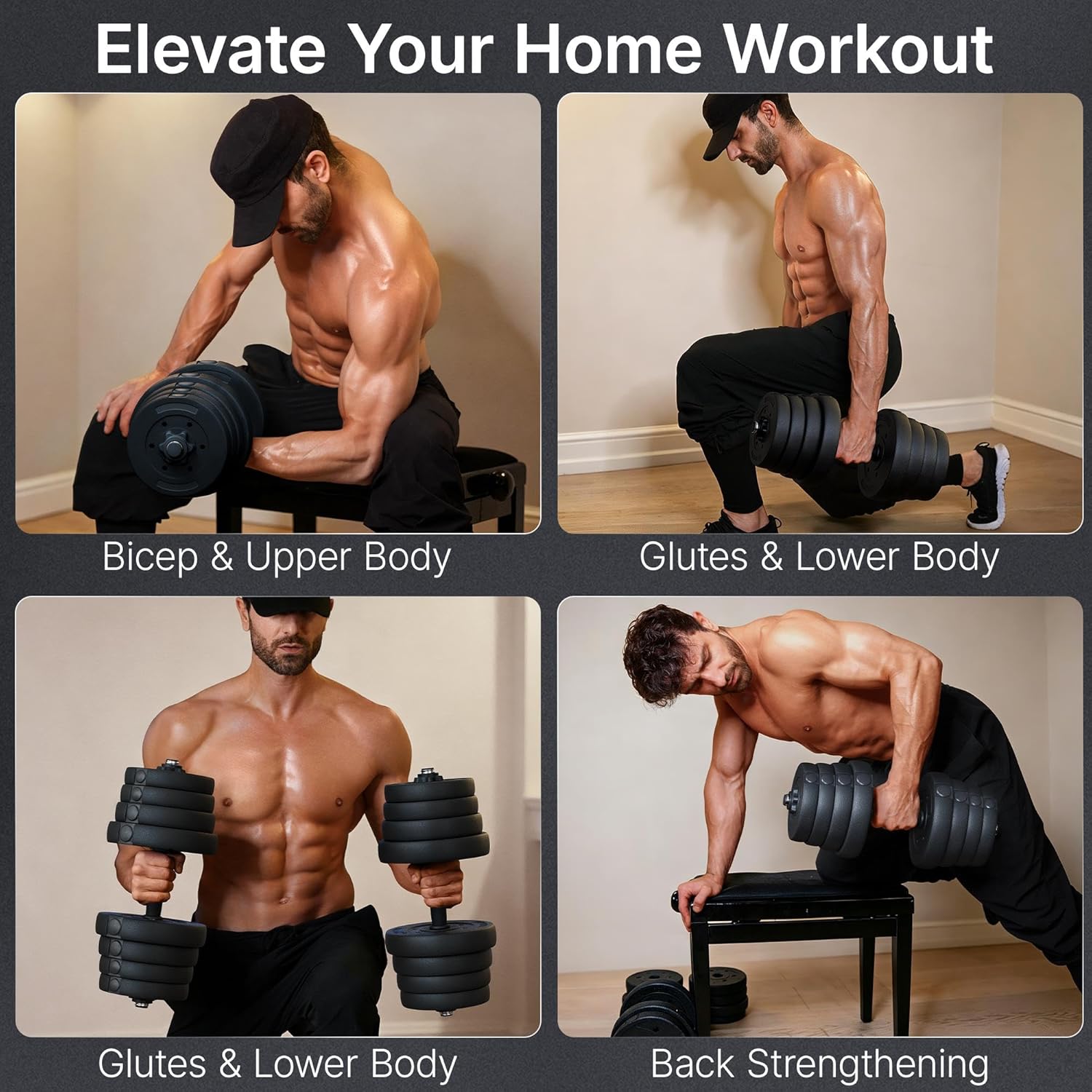 Yaheetech Adjustable Dumbbell Set — Home Gym Free Weights for Strength Training
