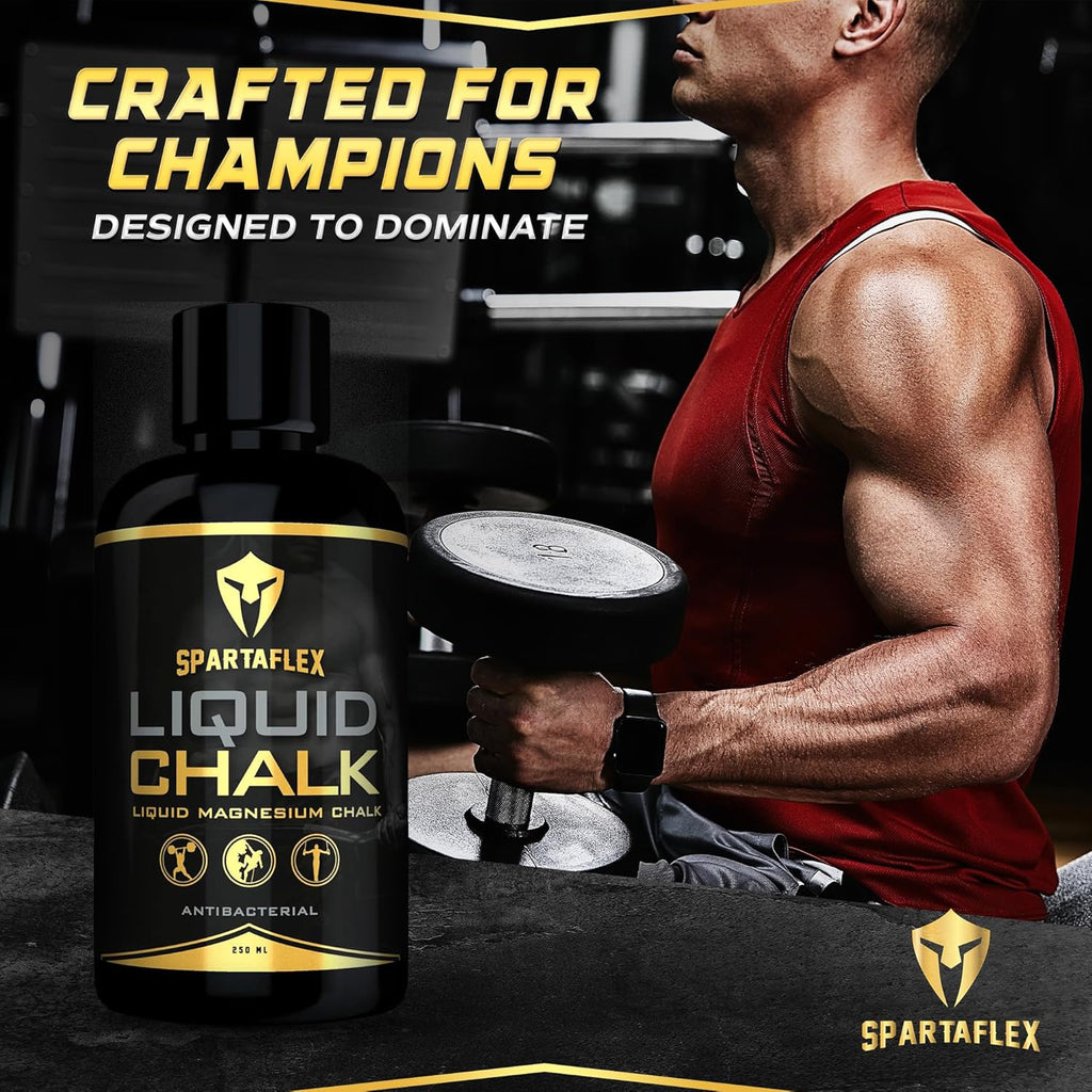 SpartaFlex Liquid Chalk 250ml — Quick-Dry Grip Chalk for Lifting & Climbing