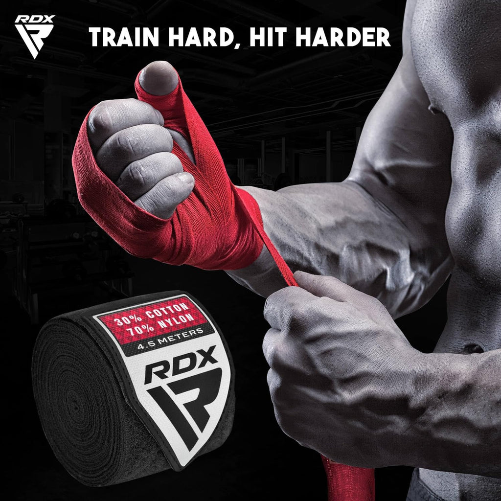 RDX Boxing Hand Wraps 4.5M — Mexican Style Wrist Support for MMA & Muay Thai