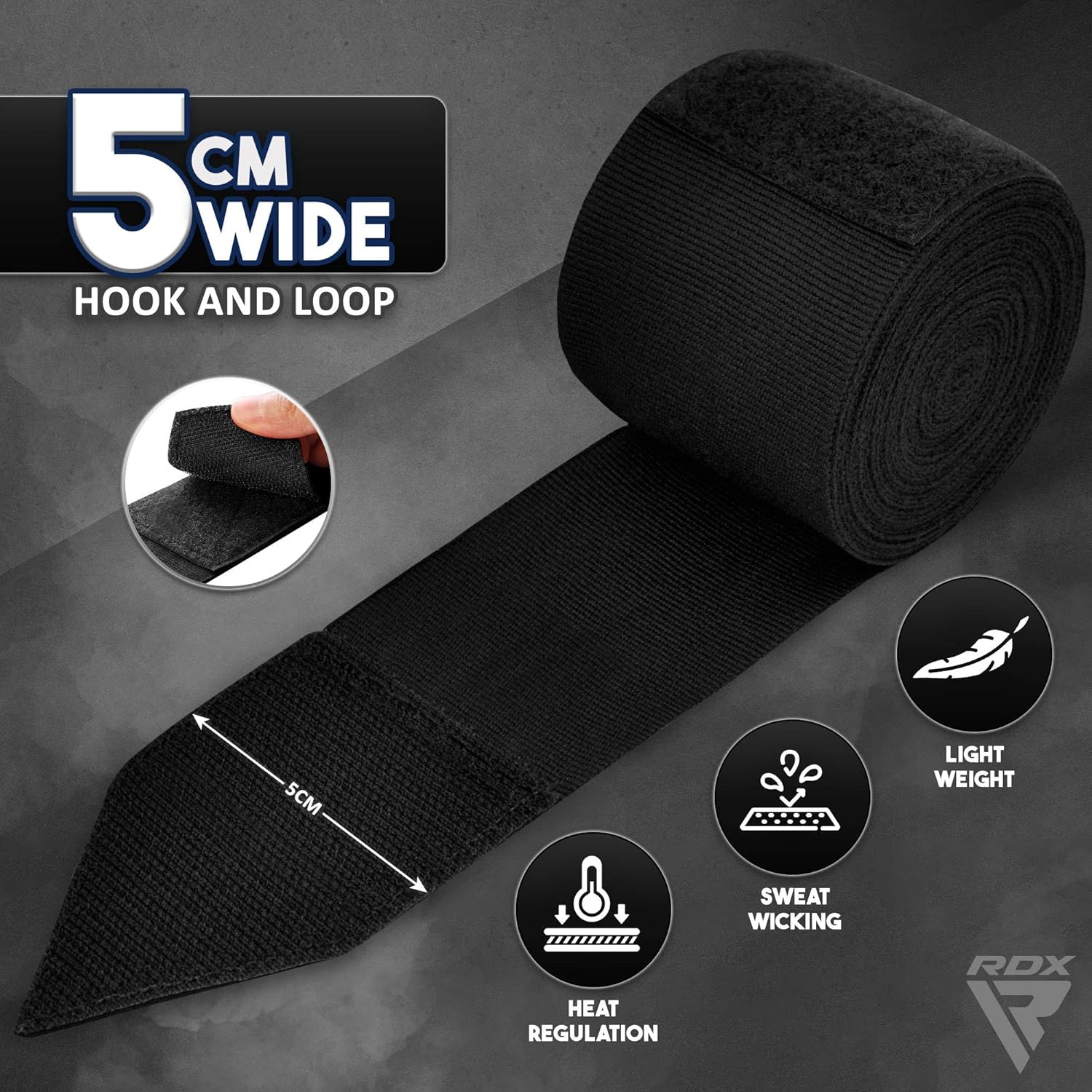 RDX Boxing Hand Wraps 4.5M — Mexican Style Wrist Support for MMA & Muay Thai