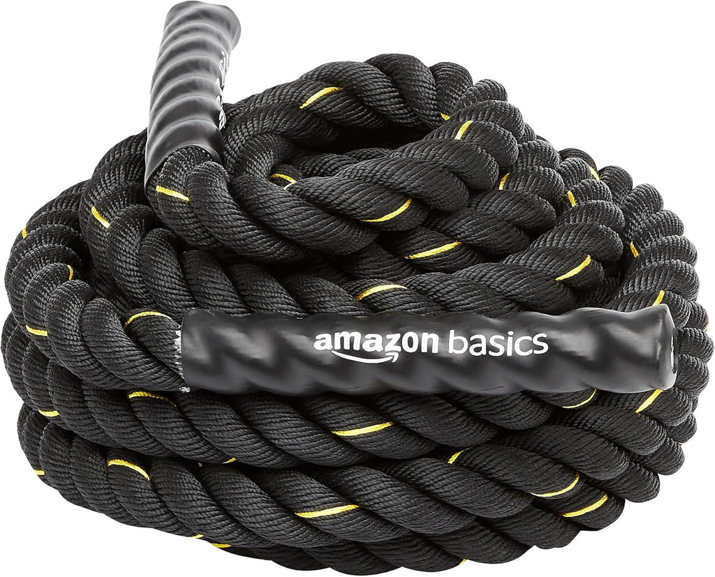 Amazon Basics Battle Rope — Heavy Training Rope for Strength & Cardio