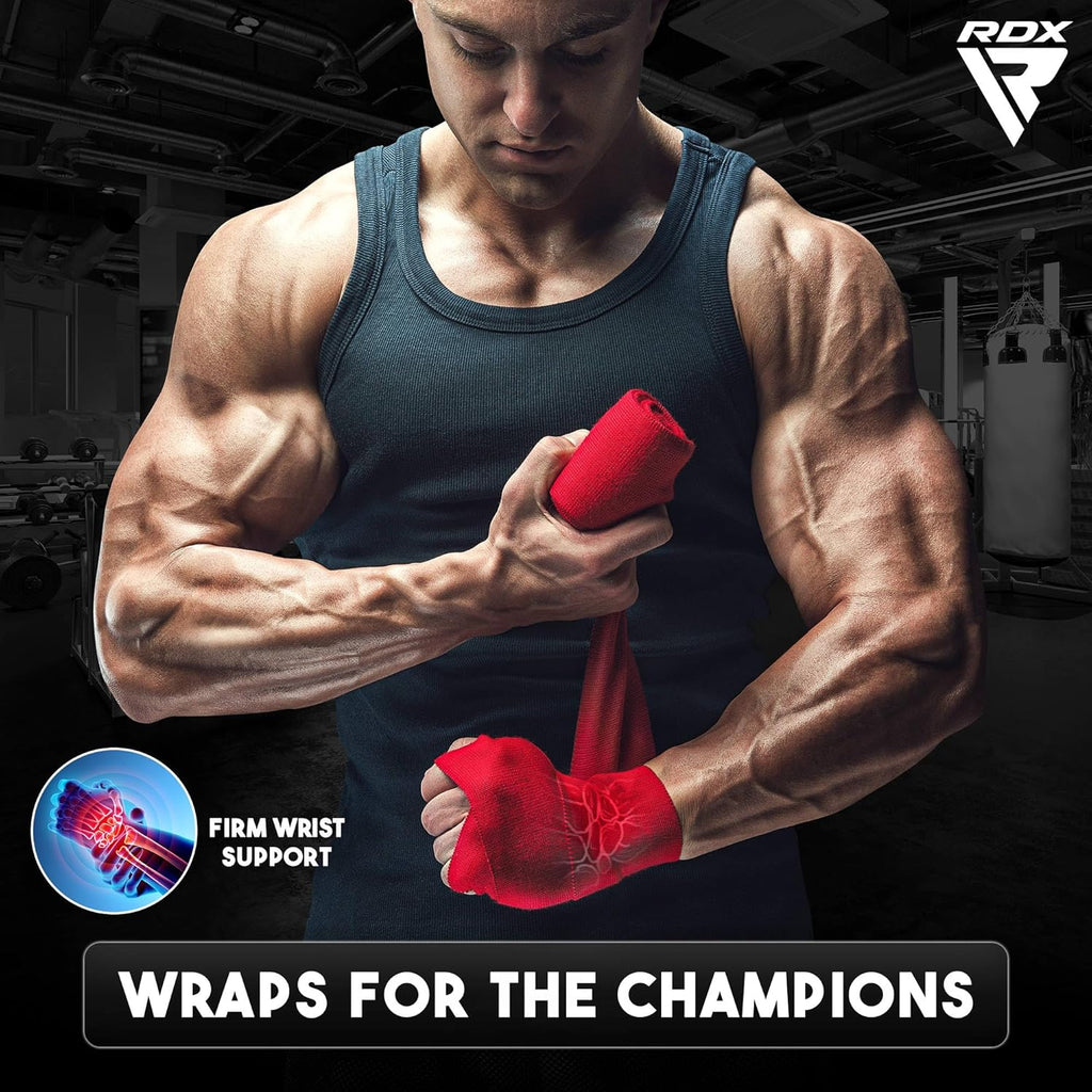 RDX Boxing Hand Wraps 4.5M — Mexican Style Wrist Support for MMA & Muay Thai
