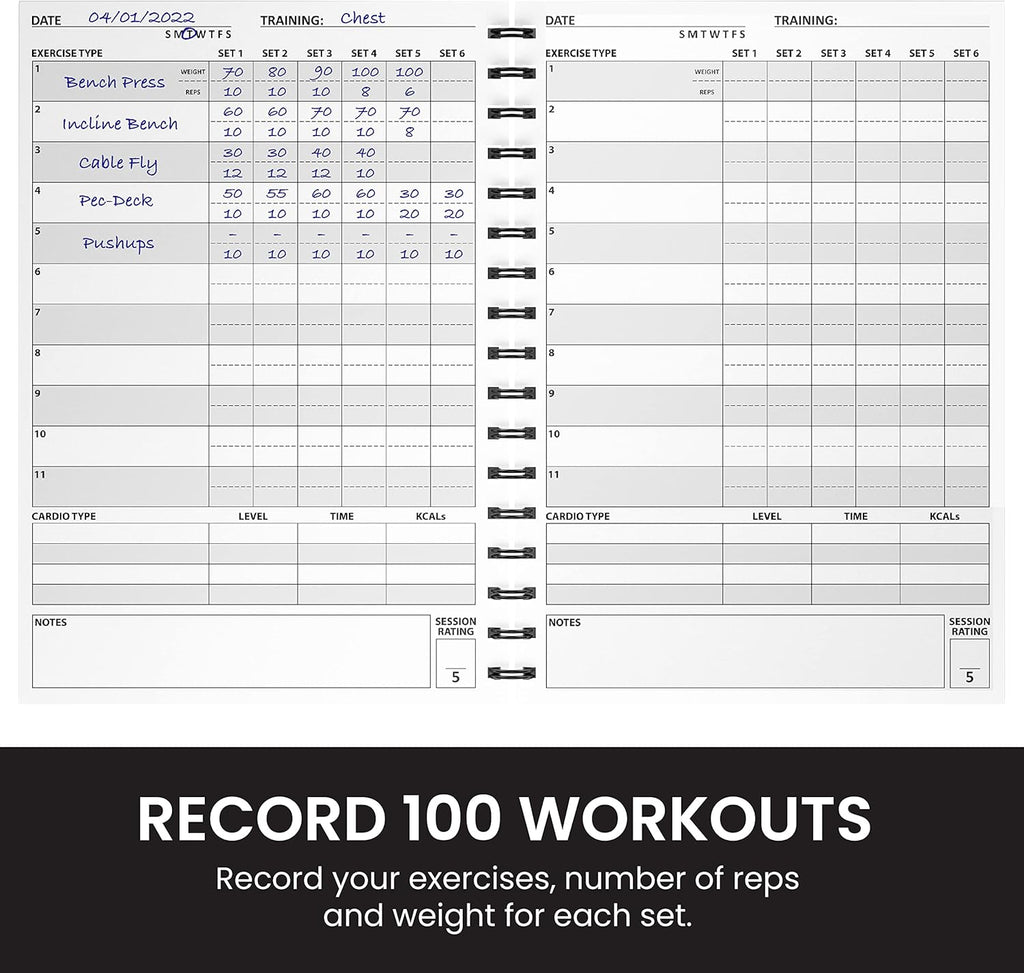 Ultimate Gym Workout Log Book — 100 Page A5 Training Planner & Fitness Journal