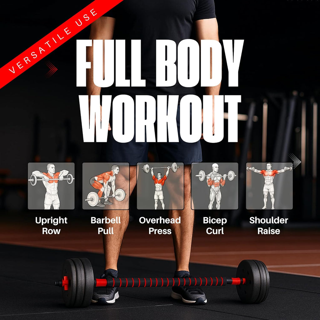 Straame 20KG Adjustable Dumbbell & Barbell Set — Home Gym Free Weights