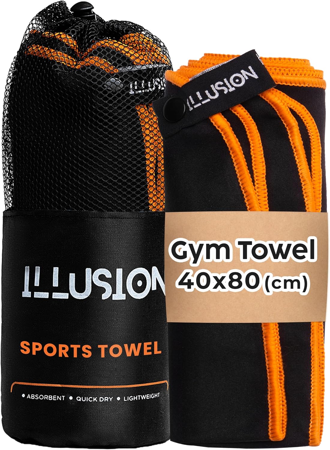illusion Microfibre Gym Towel — Lightweight Quick-Dry Sports Towel for Gym & Travel