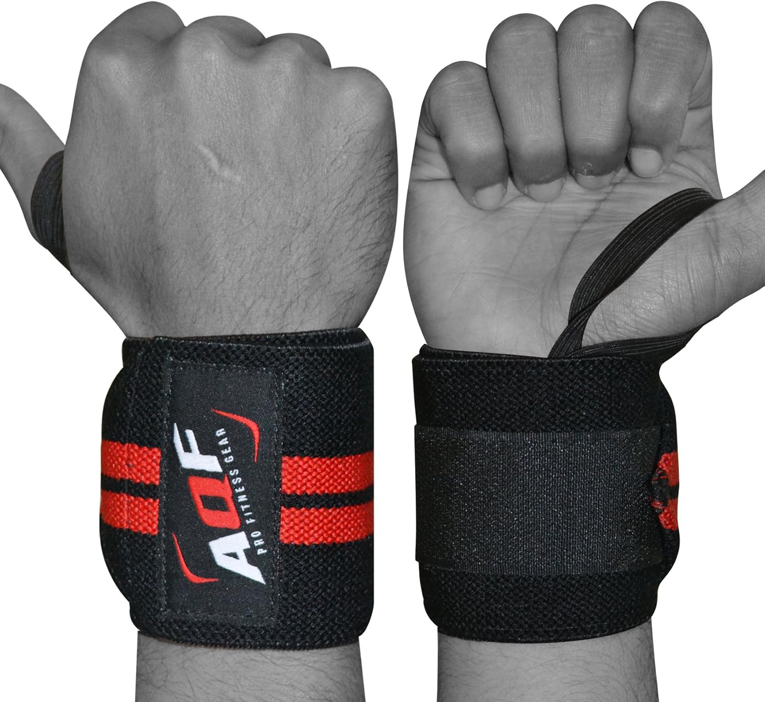 AQF Weight Lifting Wrist Wraps — Gym Training Wrist Support Straps, Sold as Pair