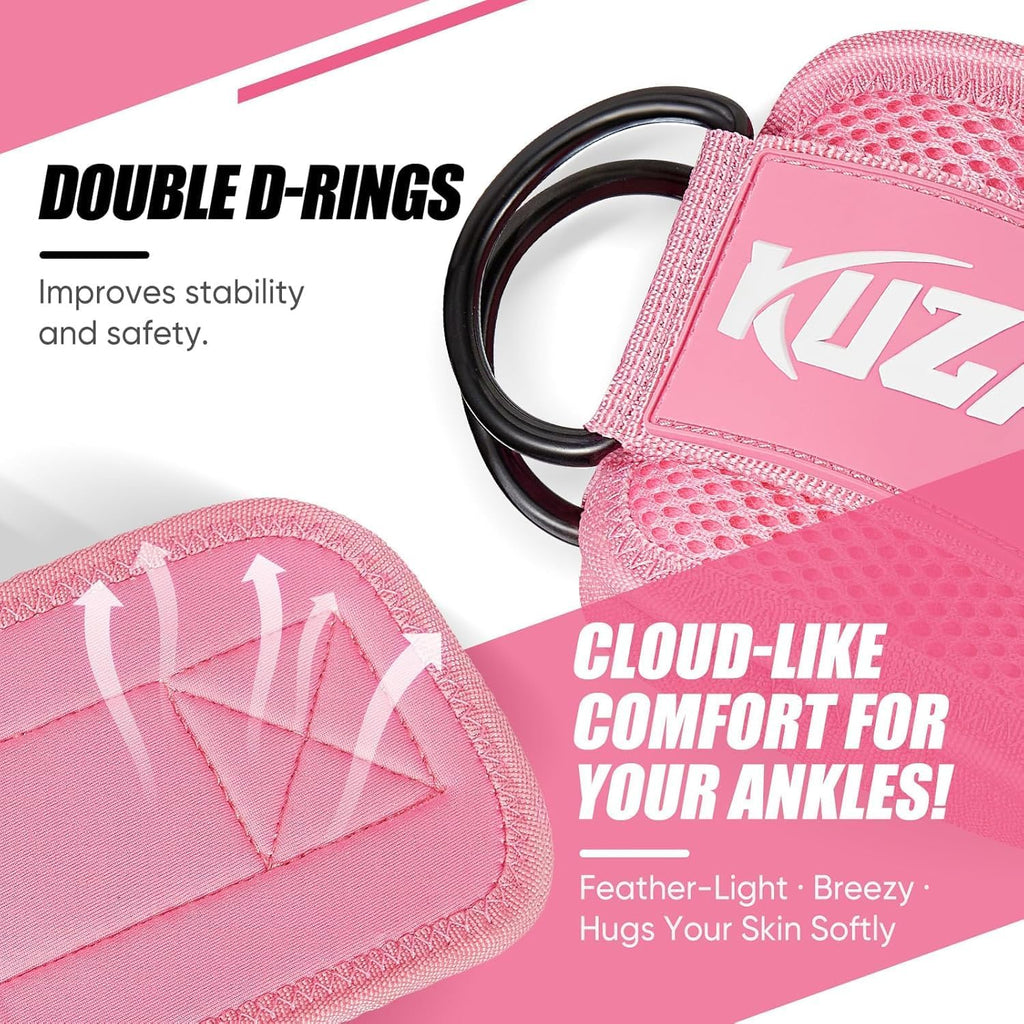 KUZARO Resistance Bands with Ankle Straps — Glutes & Leg Workout Equipment