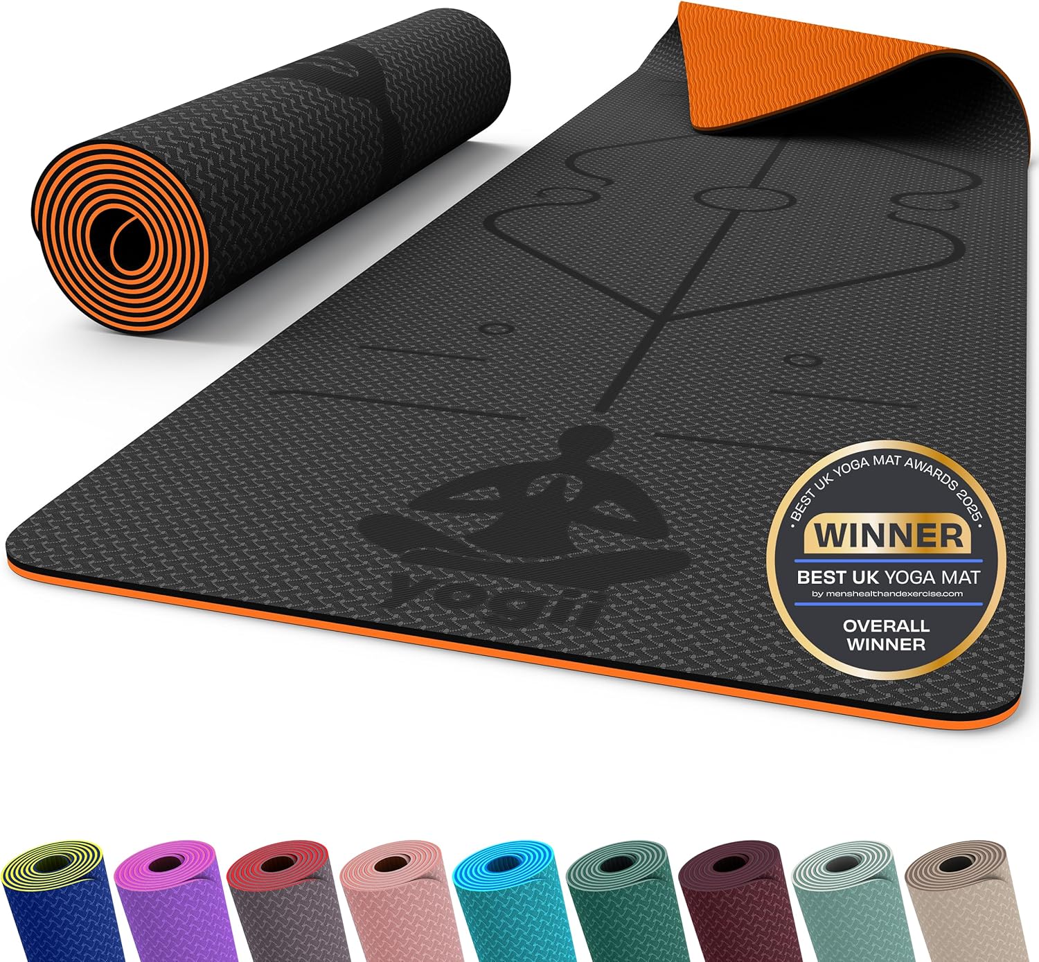 Yogii Yoga Mat — Non-Slip 6mm TPE Mat with Alignment Guides for Home & Gym