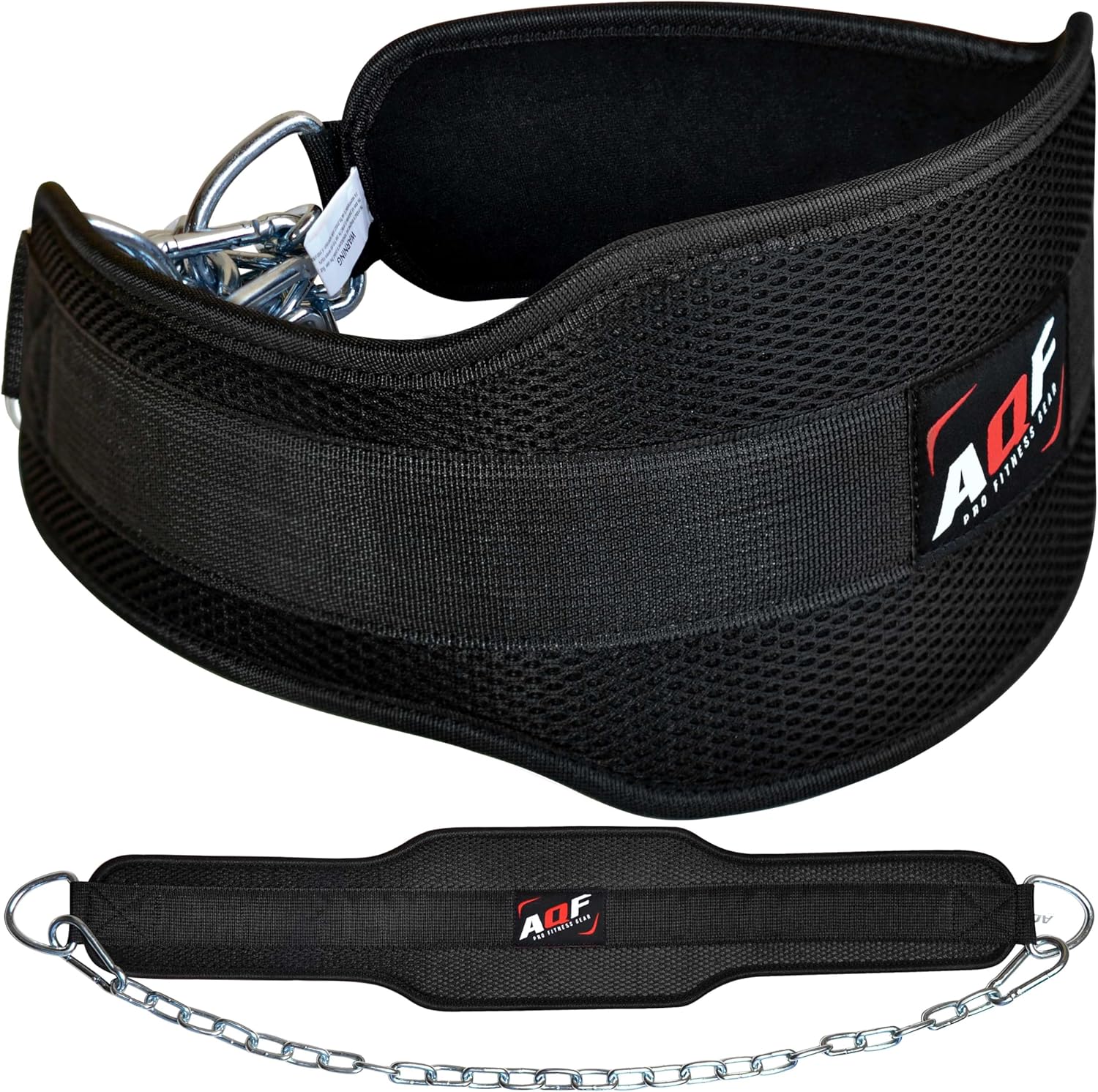 AQF Dip Belt — Neoprene Padded Weight Belt with 36 inch Steel Chain