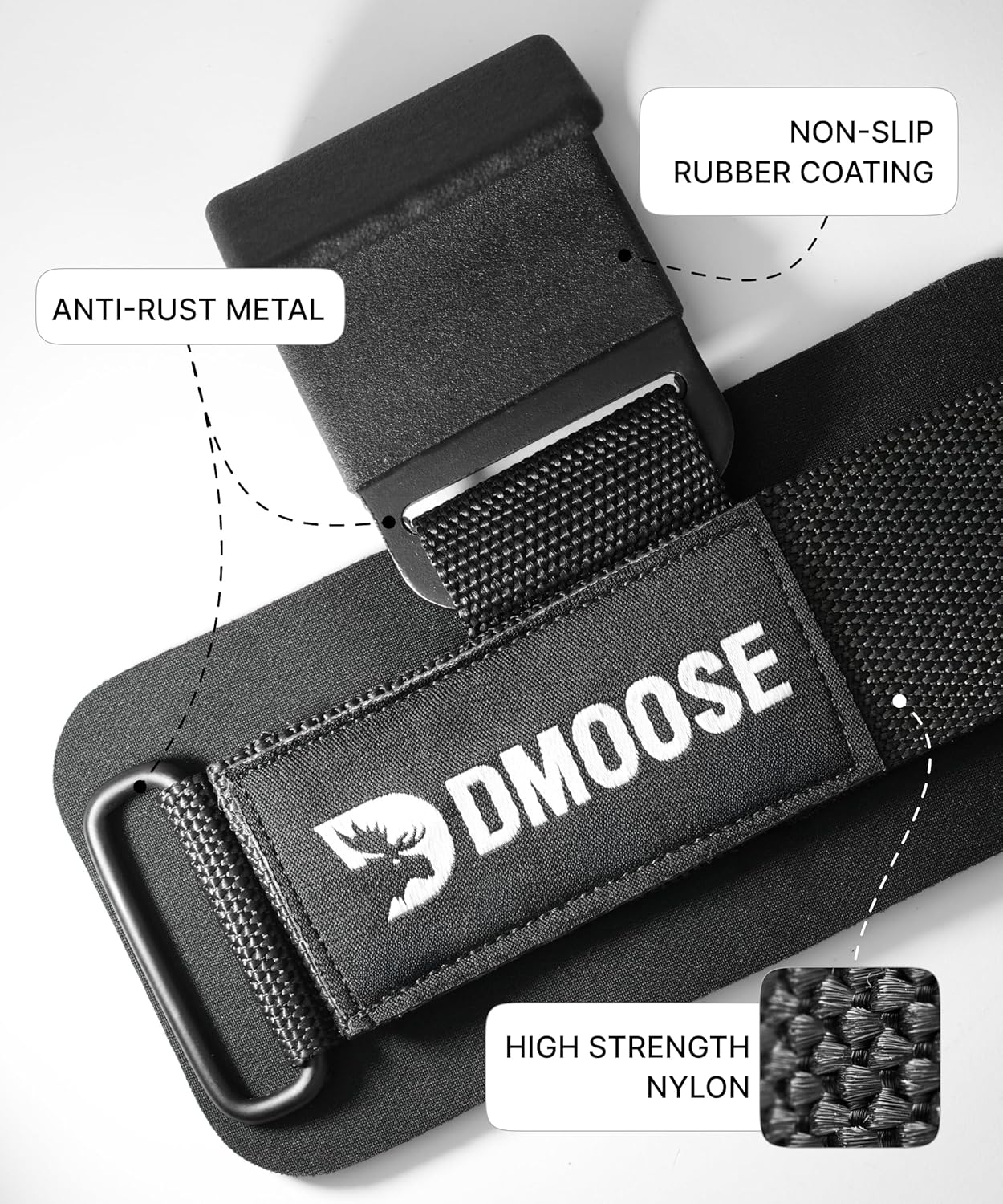 DMoose Weight Lifting Hooks (Pair) — Heavy-Duty Wrist Straps for Deadlifts