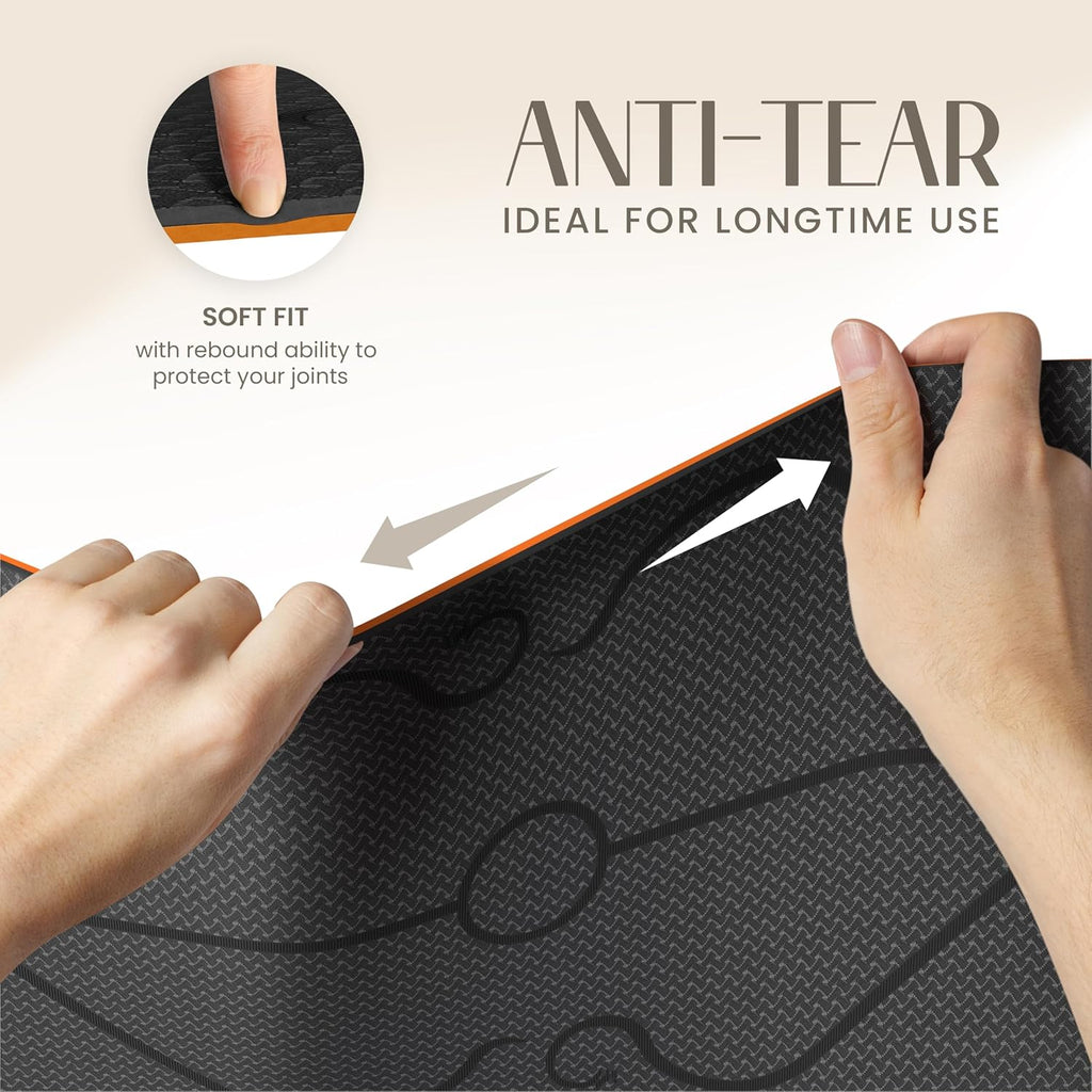 Yogii Yoga Mat — Non-Slip 6mm TPE Mat with Alignment Guides for Home & Gym
