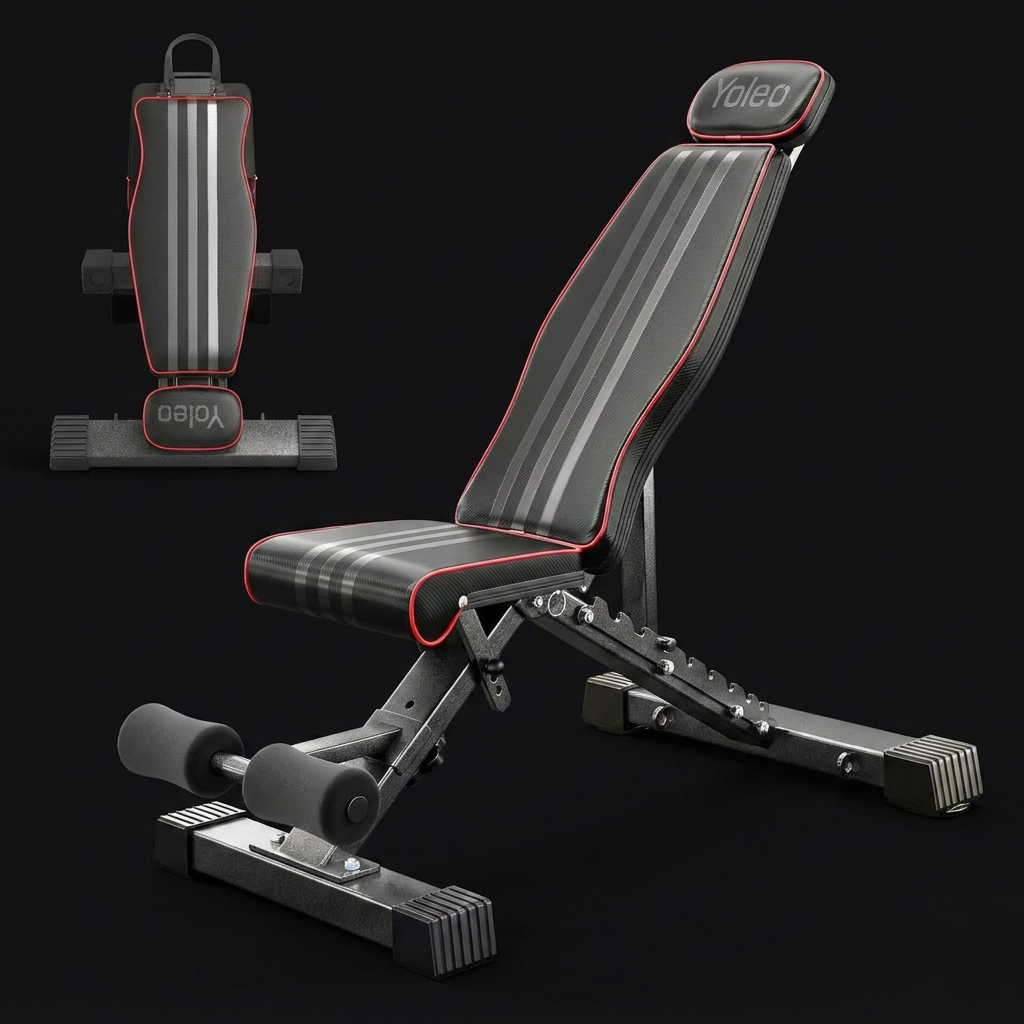 YOLEO Adjustable Weight Bench on onyx background
